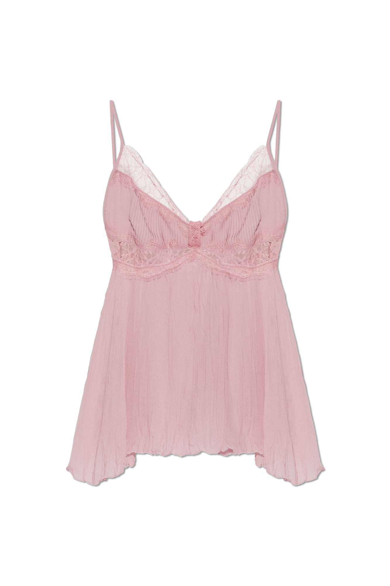 Blumarine Top Z Koronkowymi Wstawkami, Kobiety, Różowy