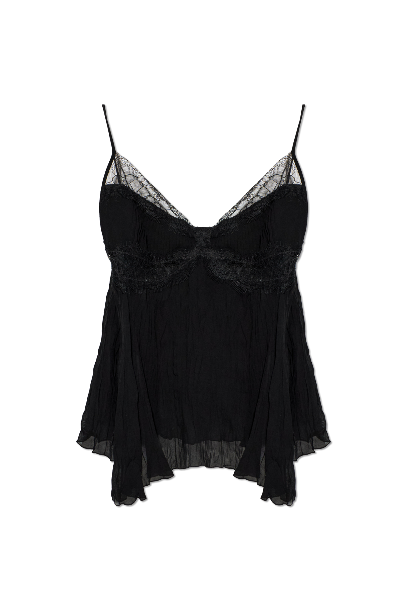 Blumarine Top Z Koronkowymi Wstawkami, Kobiety, Czarny