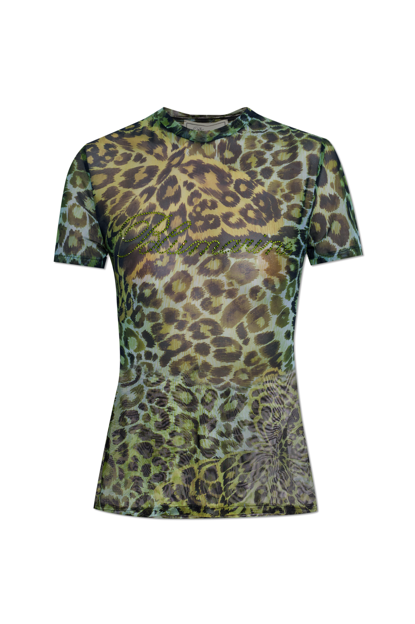 Blumarine Top Z Cekinowym Logo, Kobiety, Zielony