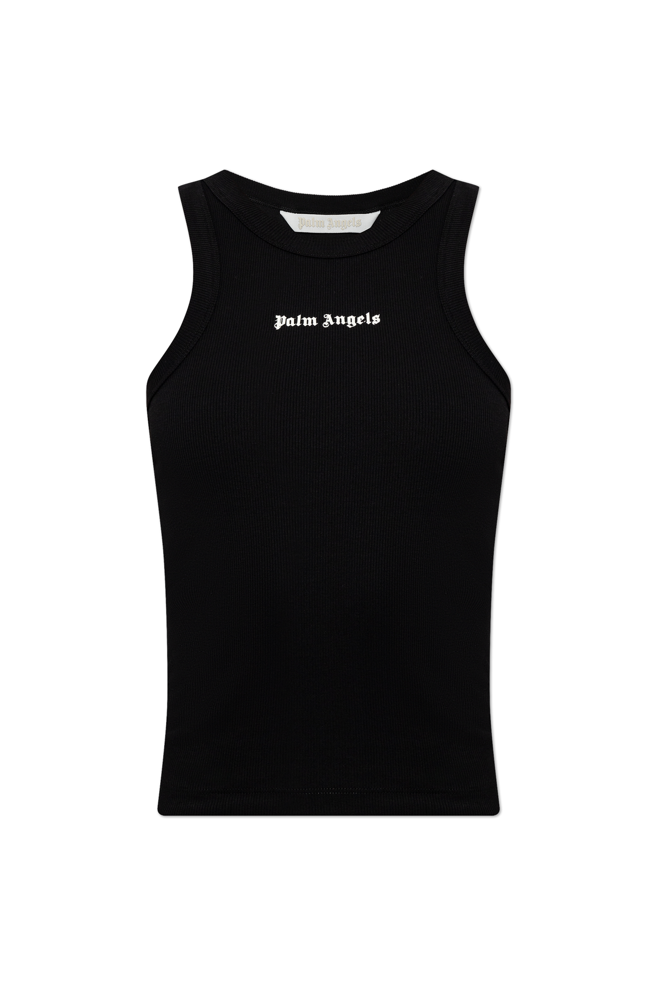 Palm Angels Bawełniany Top Z Logo, Kobiety, Czarny