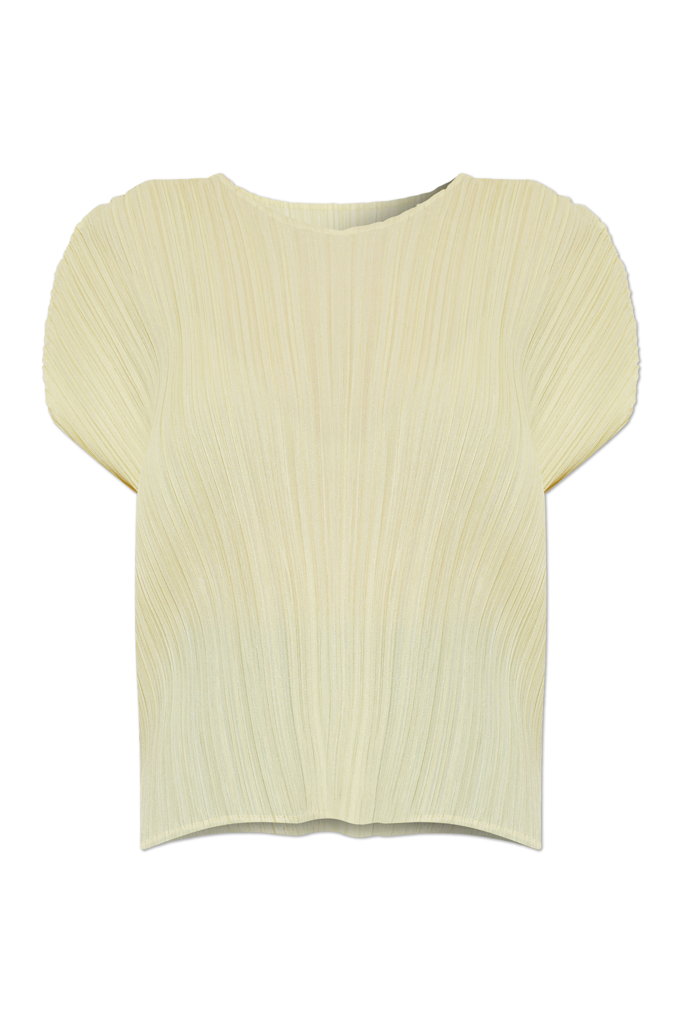 Pleats Please Issey Miyake Plisowany Top, Kobiety, żółty