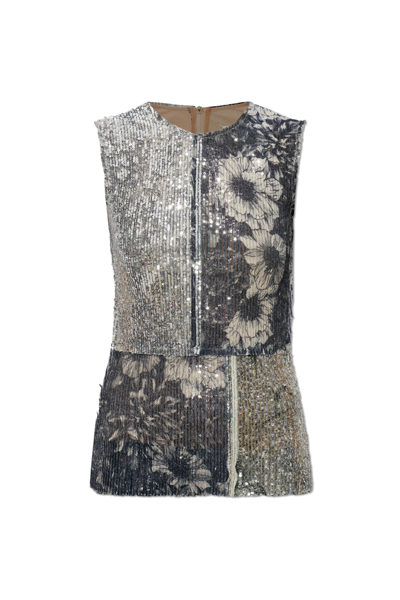Maison Margiela Top Z Połyskującymi Cekinami, Kobiety, Szary
