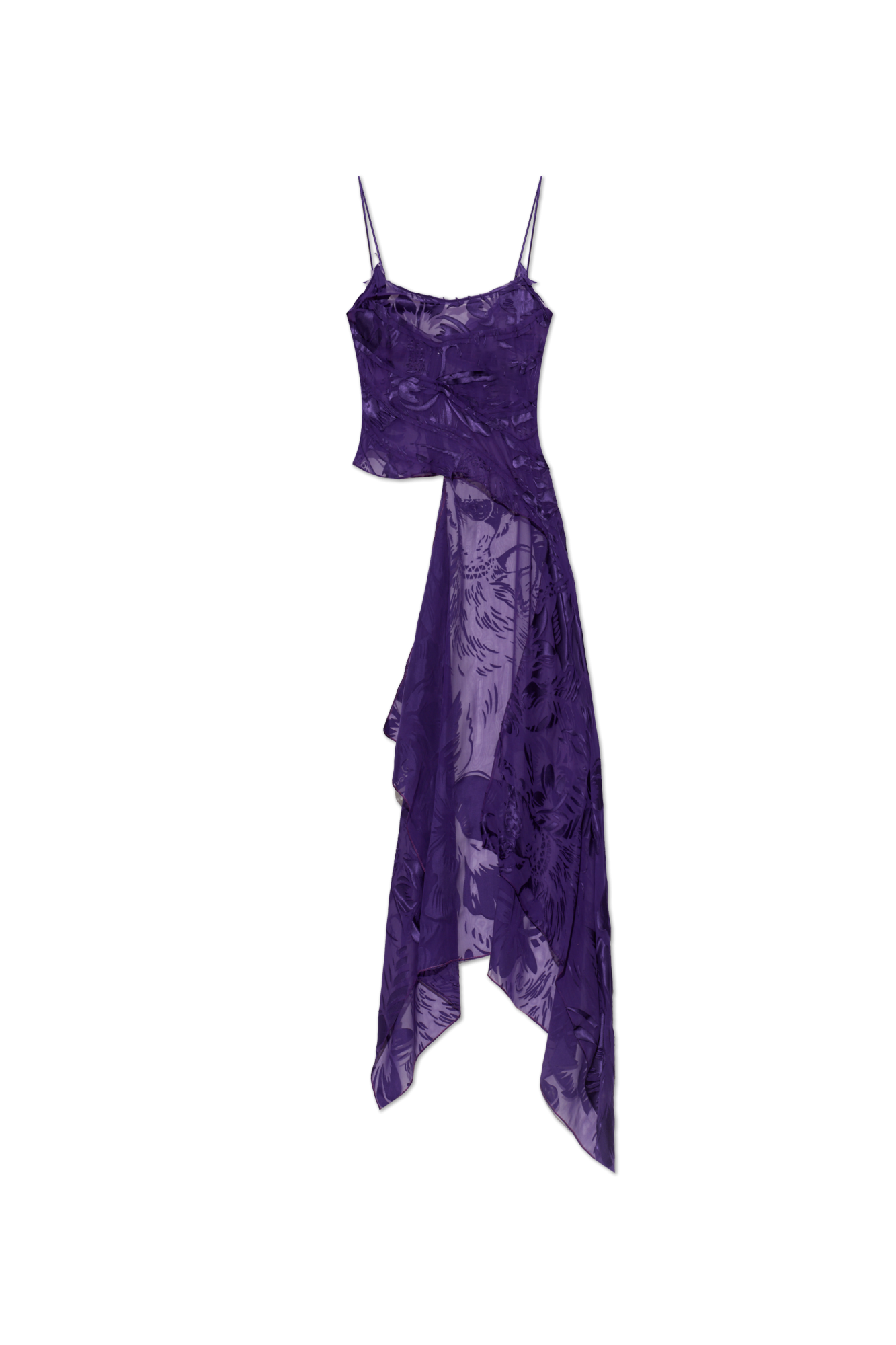 Dsquared2 Transparentna Sukienka  Z Dekoracyjnym Wzorem, Kobiety, Fioletowy