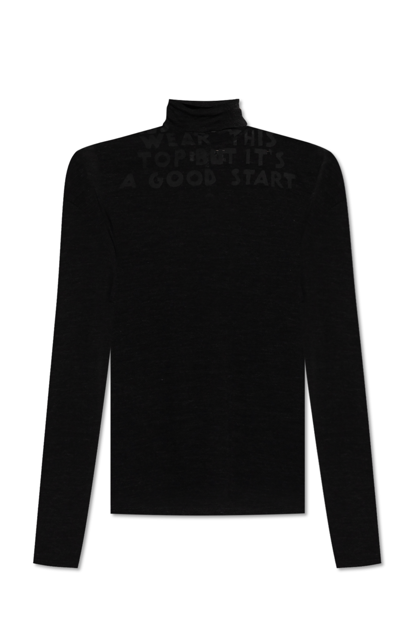 MM6 Maison Margiela Cienki Wełniany Golf, Mężczyźni, Czarny