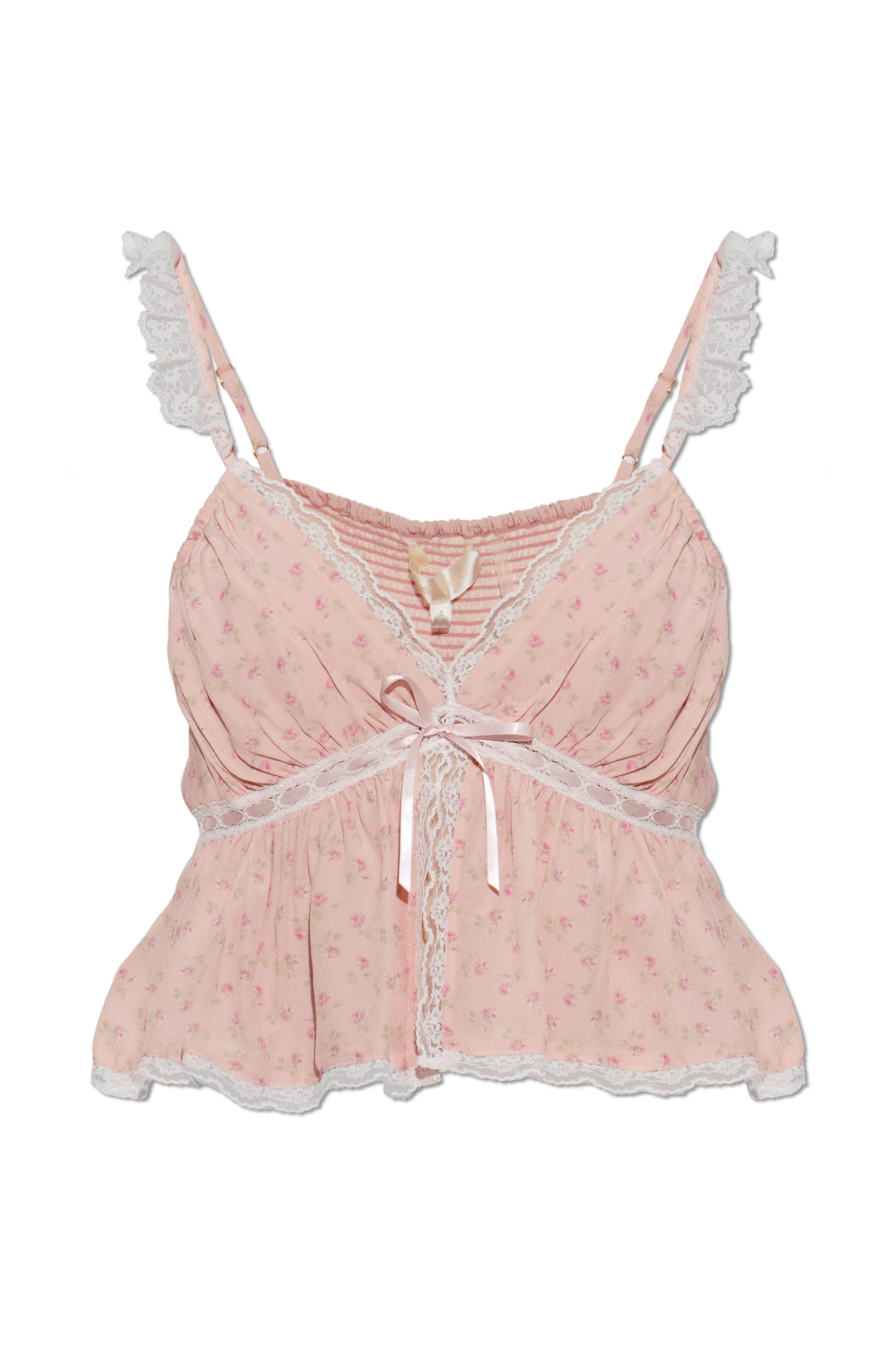 LoveShackFancy Krótki Top ‘Nicoleta’, Kobiety, Różowy