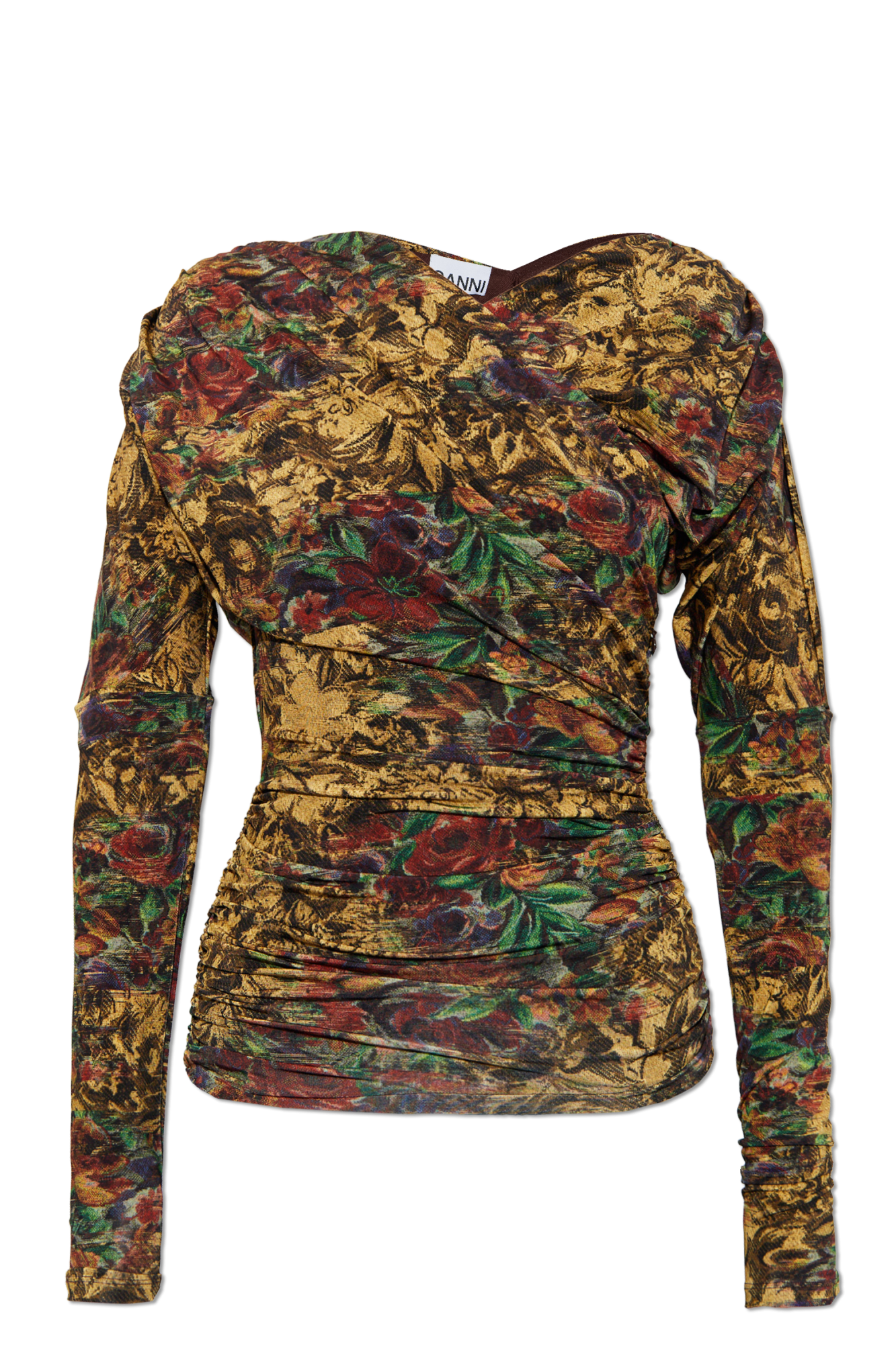 Ganni Drapowany Top, Kobiety, Multikolor