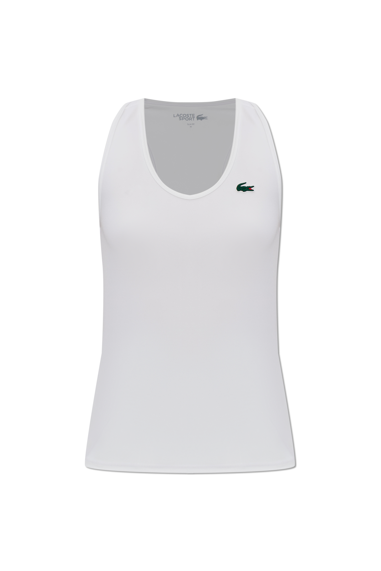 Lacoste Top Bez Rękawów Z Aplikacją Logo, Kobiety, Biały