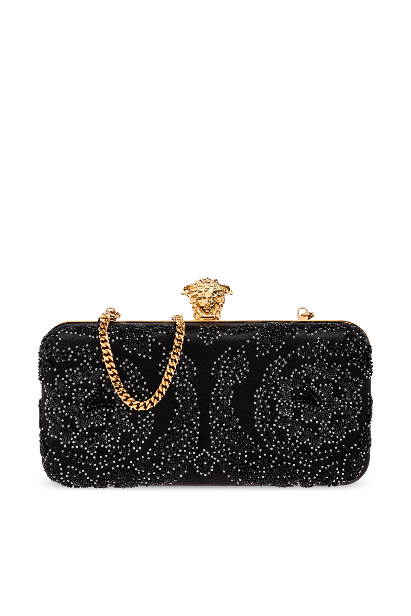 Versace Kopertówka Z Połyskującymi Aplikacjami, Kobiety, Czarny