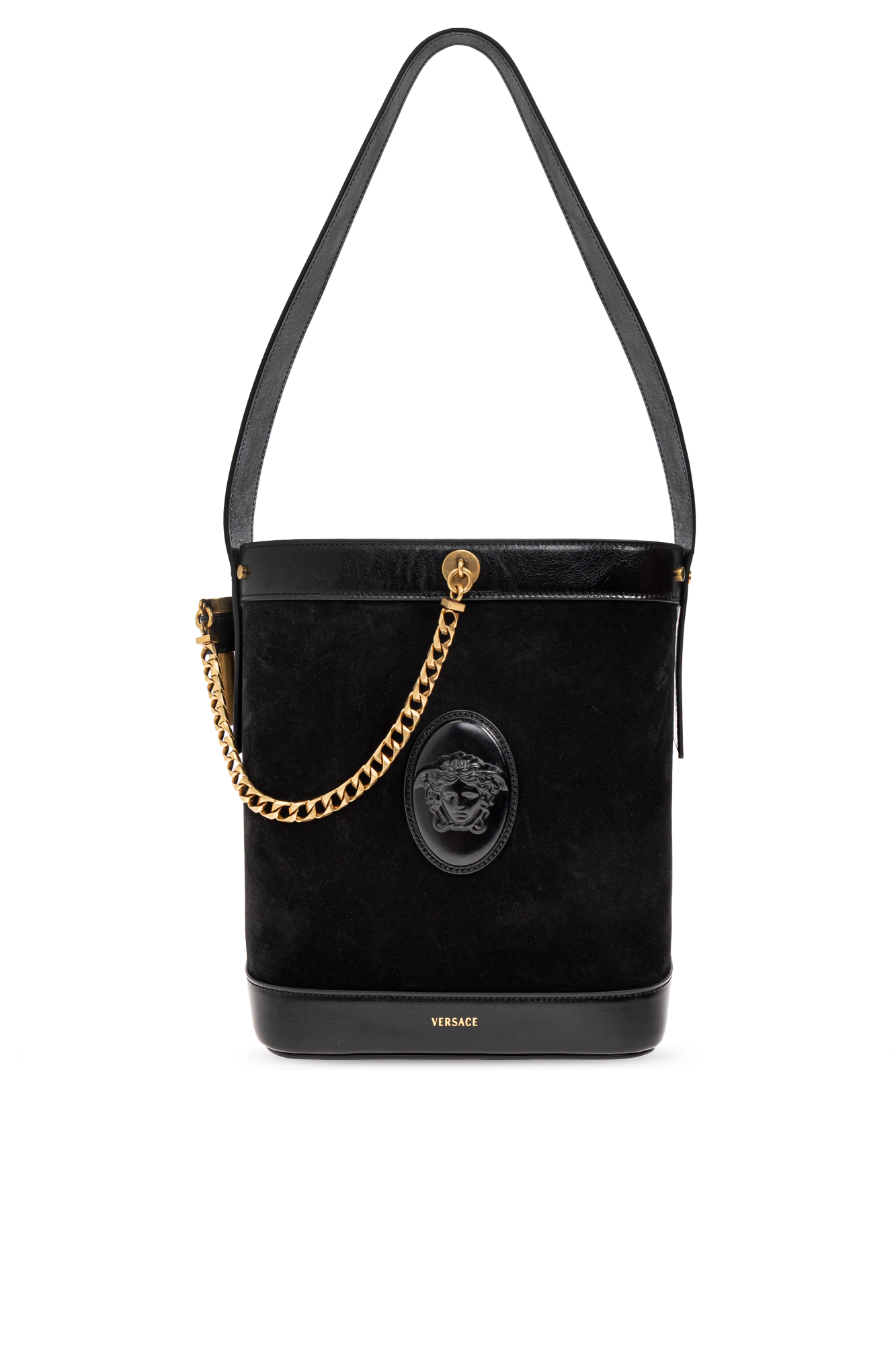 Versace Torba Na Ramię `Pivot Small` Typu `bucket`, Kobiety, Czarny