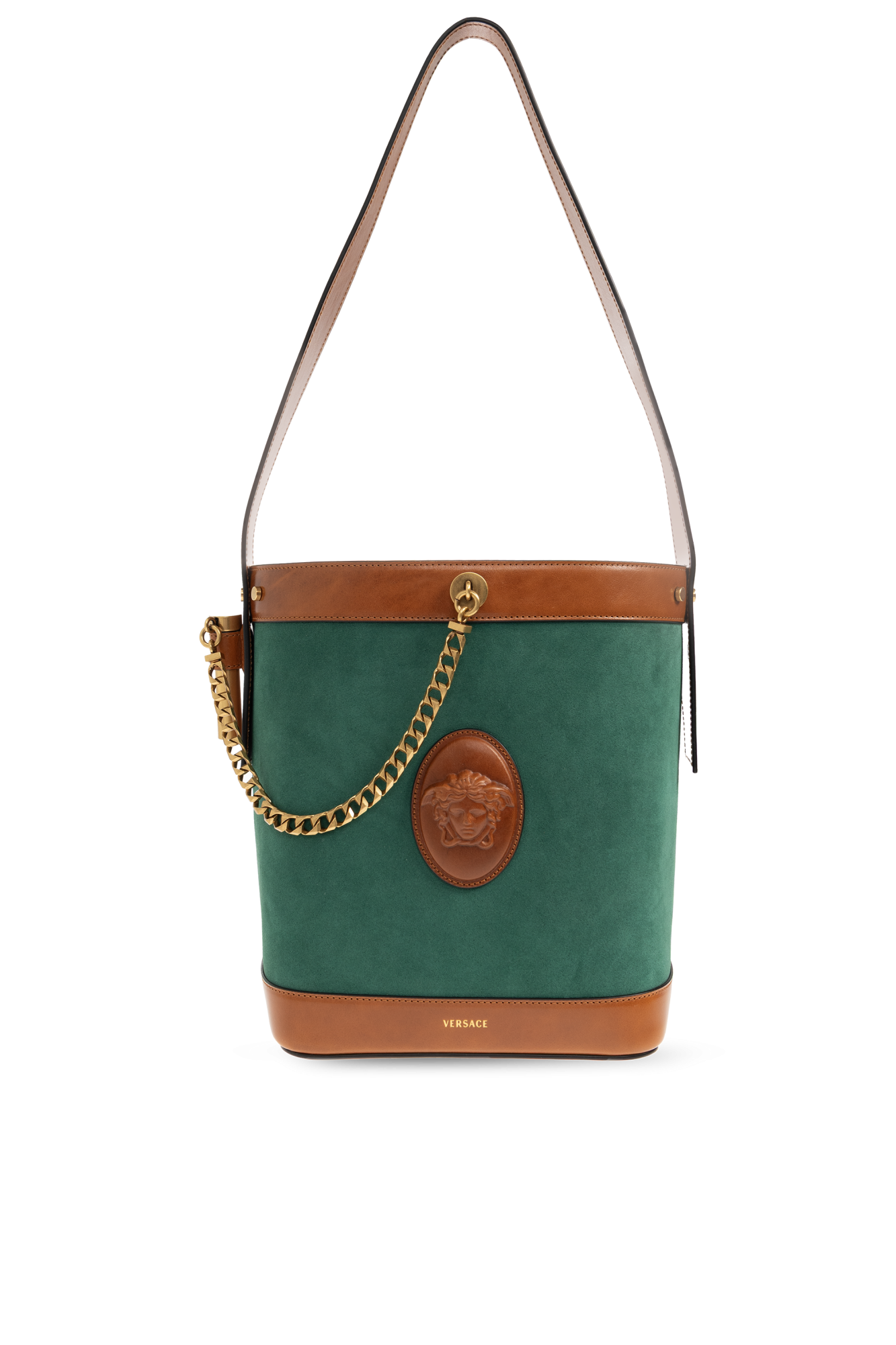 Versace Torba Na Ramię `Pivot Small` Typu `bucket`, Kobiety, Zielony