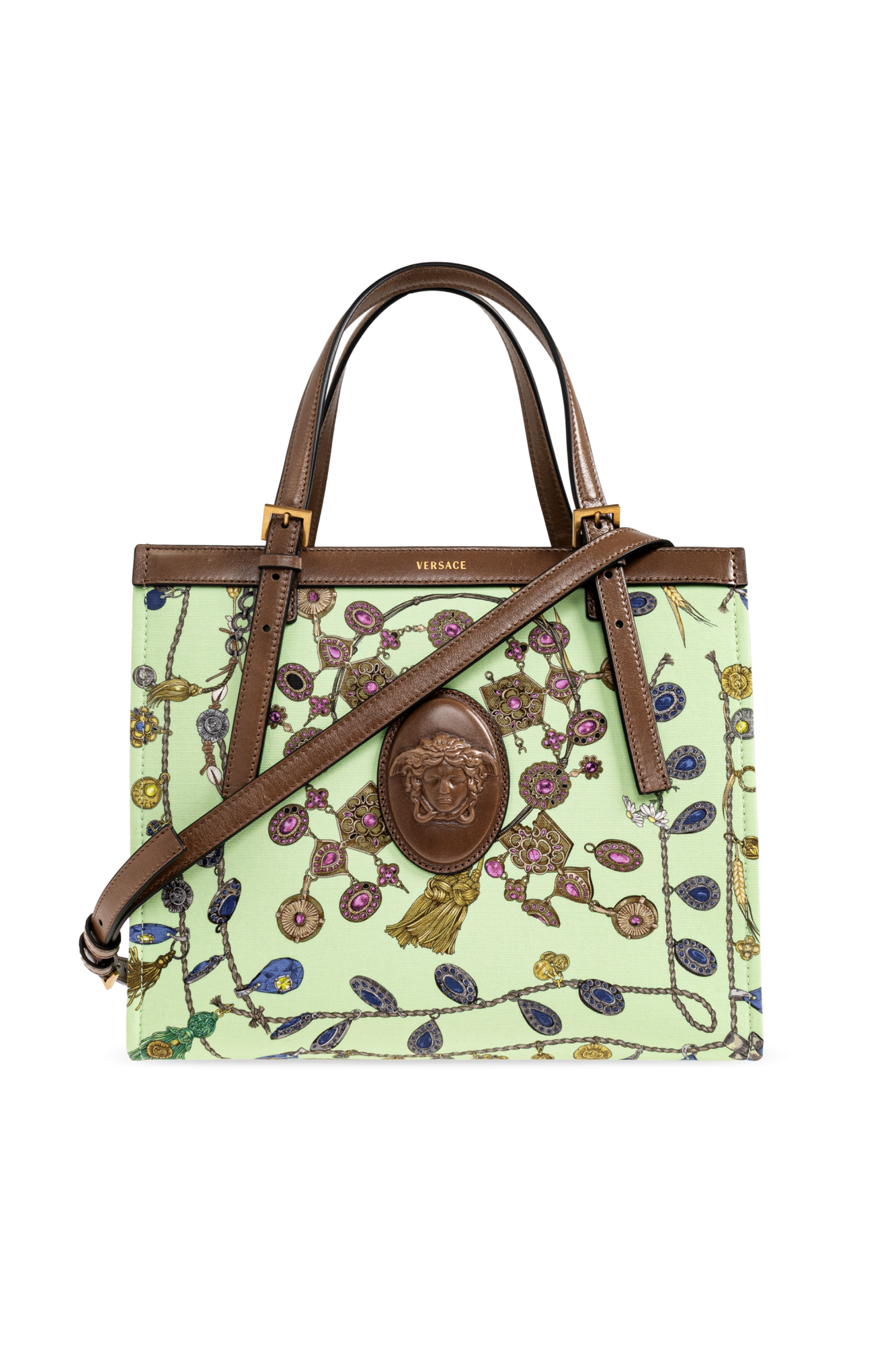 Versace Torba `Rivire` Z Nadrukiem `Broken Jewels`, Kobiety, Zielony