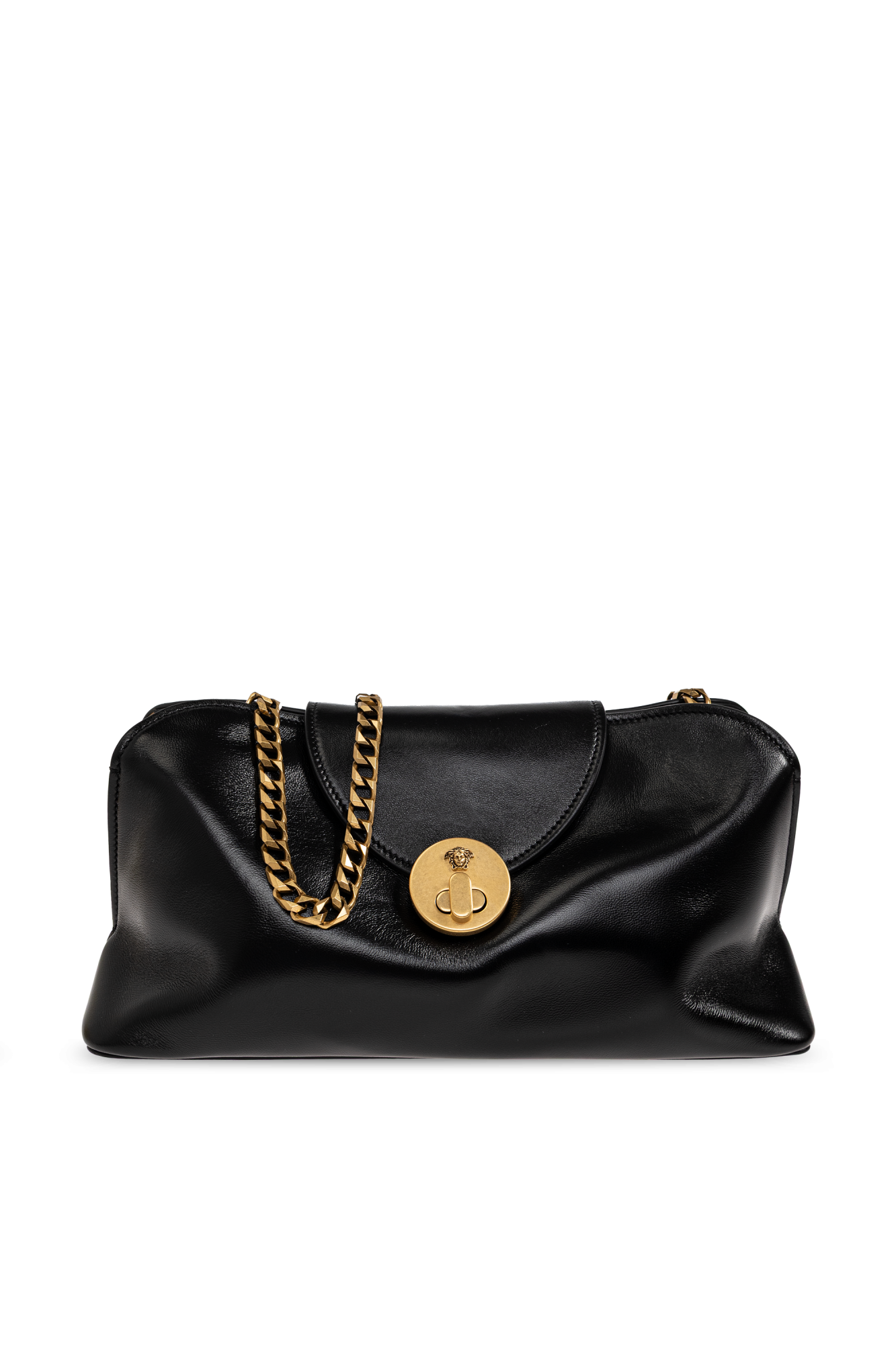 Versace Skórzana Torba, Kobiety, Czarny