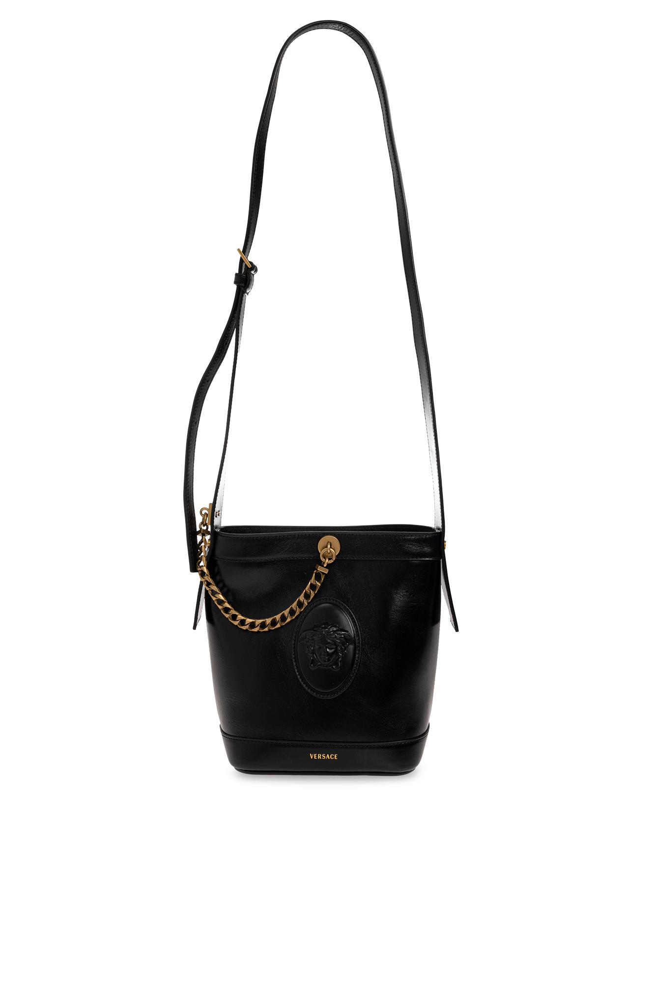 Versace Skórzana Torba Z Głową Meduzy, Kobiety, Czarny