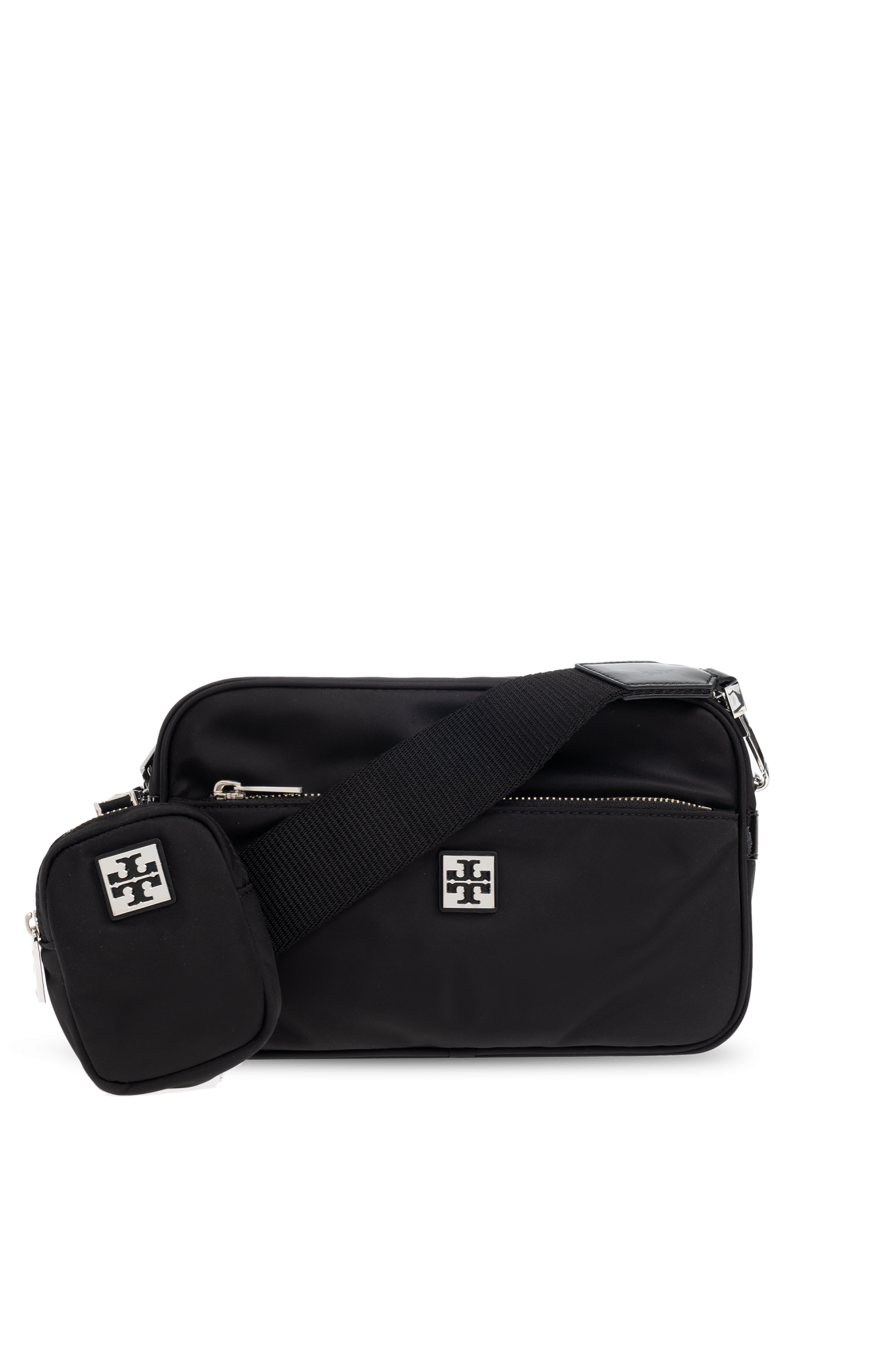 Tory Burch Torba Na Ramię Z Logo, Kobiety, Czarny