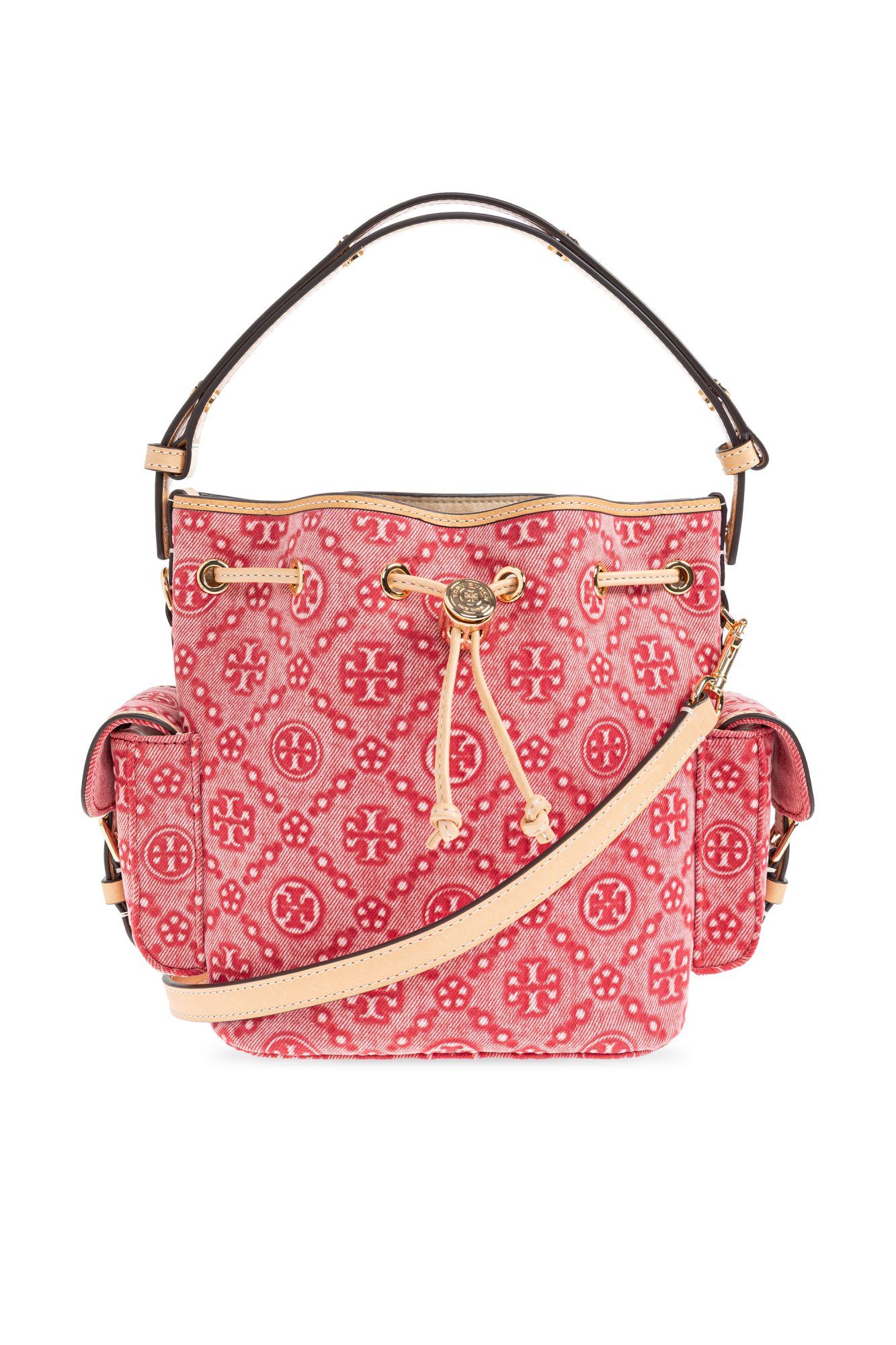 Tory Burch Torba Na Ramię `T Monogram` Typu `worek`, Kobiety, Czerwony