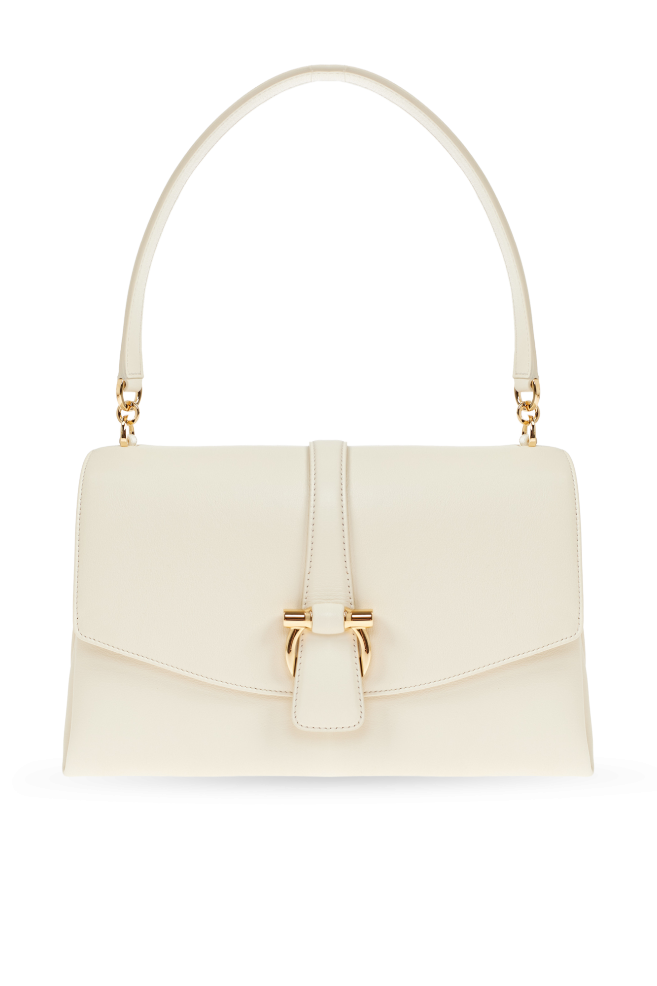 FERRAGAMO Skórzana Torba Na Ramię, Kobiety, Kremowy