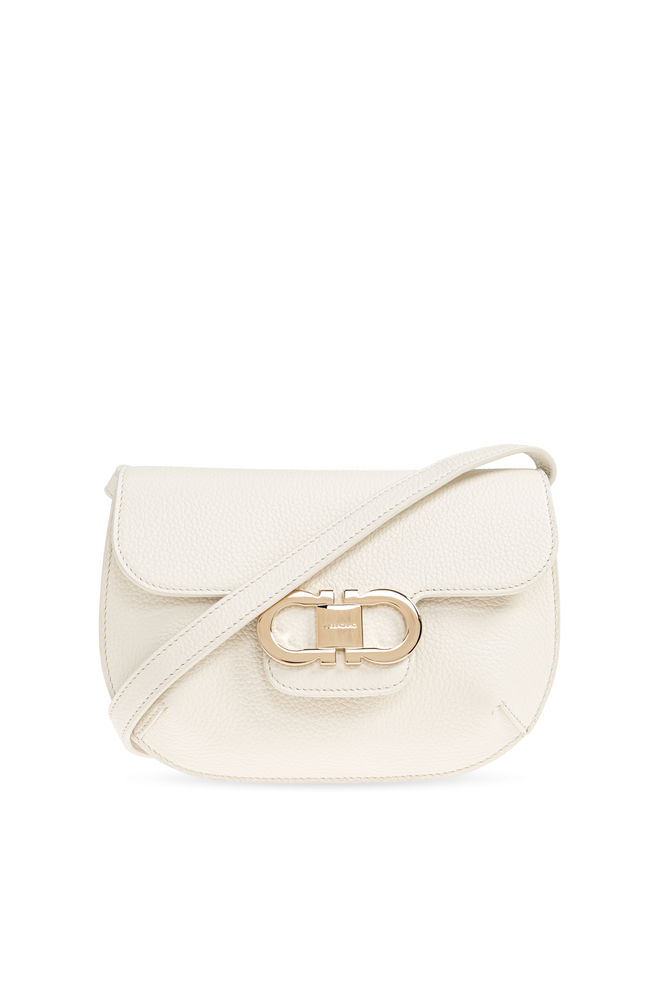 FERRAGAMO Skórzana Torba Na Ramię, Kobiety, Kremowy