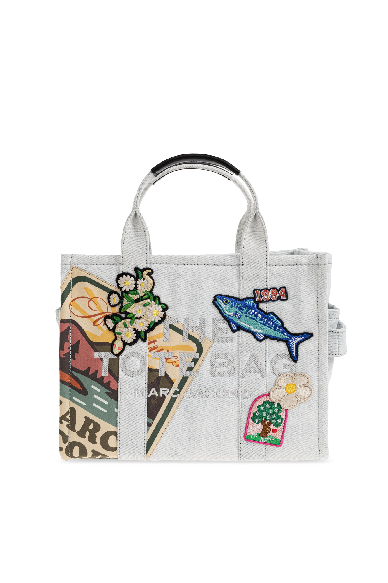 Marc Jacobs Torba Z Naszywkami, Kobiety, Jasnoniebieski