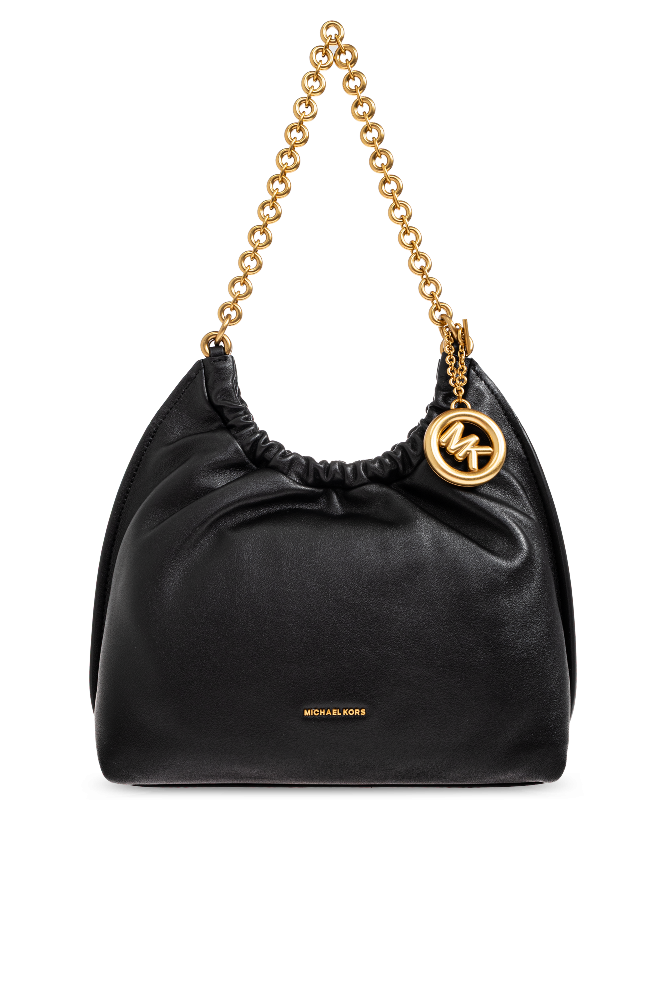 Michael Michael Kors Skórzana Torba Na Ramię, Kobiety, Czarny
