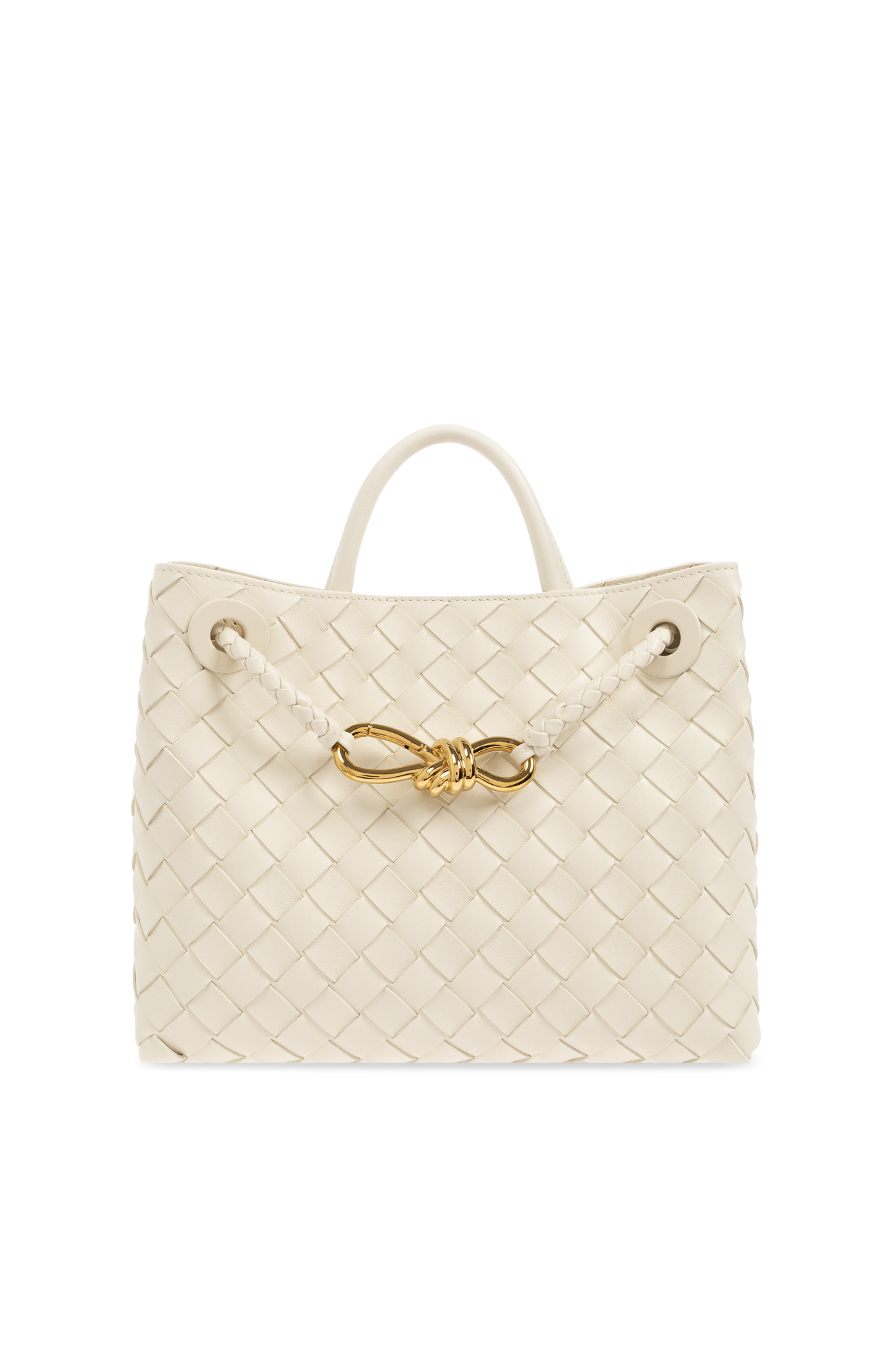 Bottega Veneta Torba Do Ręki `Andiamo Small`, Kobiety, Kremowy