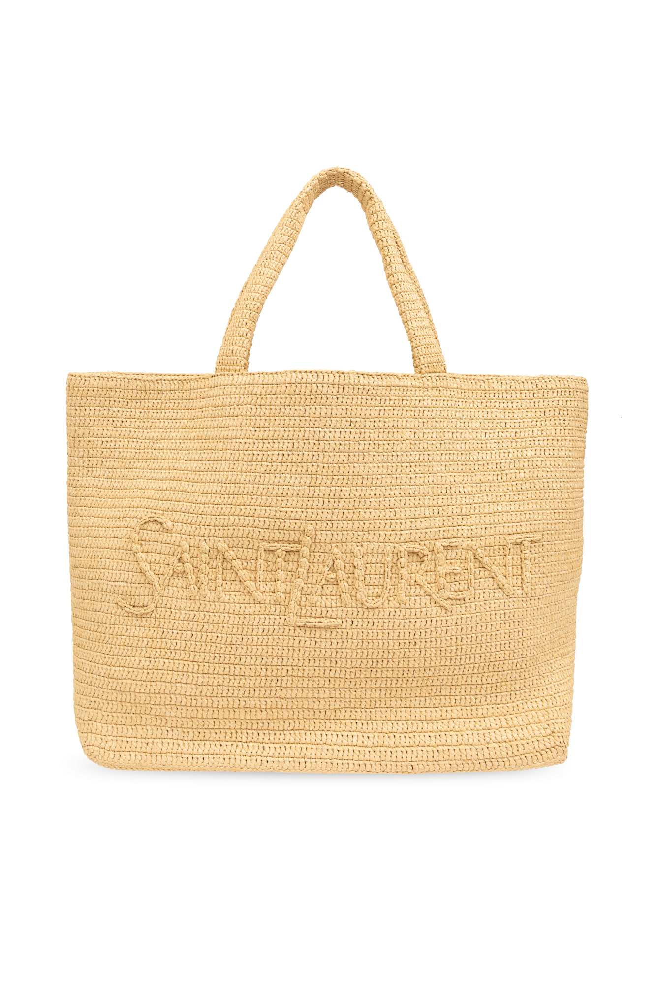 Saint Laurent Torba Typu ‘shopper’ Z Logo, Kobiety, Beżowy