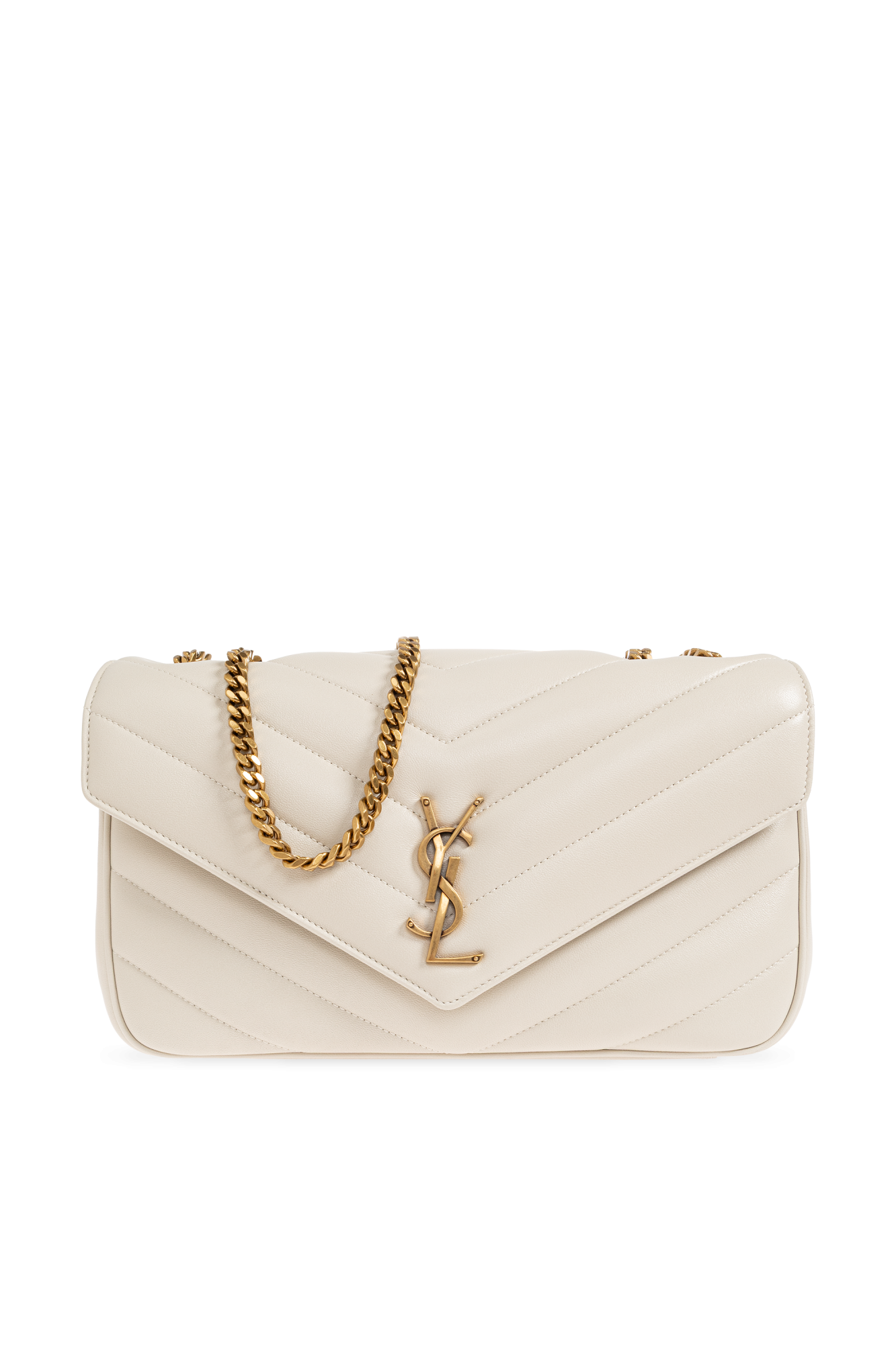 Saint Laurent Torba ‘Loulou Medium’, Kobiety, Kremowy