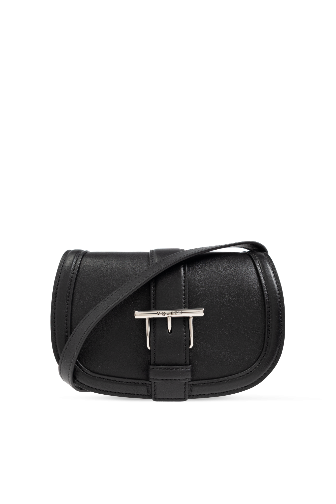 Alexander McQueen Skórzana Torba `Mini T-Bar Satchel`, Kobiety, Czarny