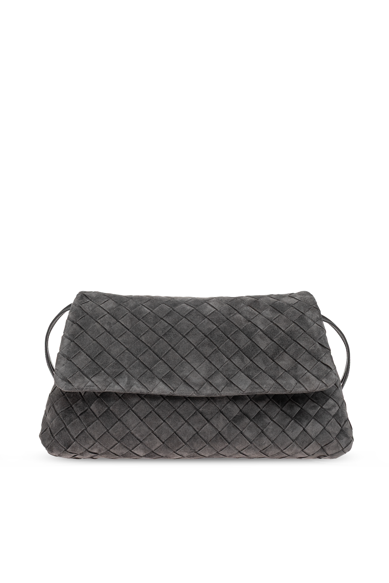 Bottega Veneta Zamszowa Torba `Giorno Medium`, Kobiety, Szary