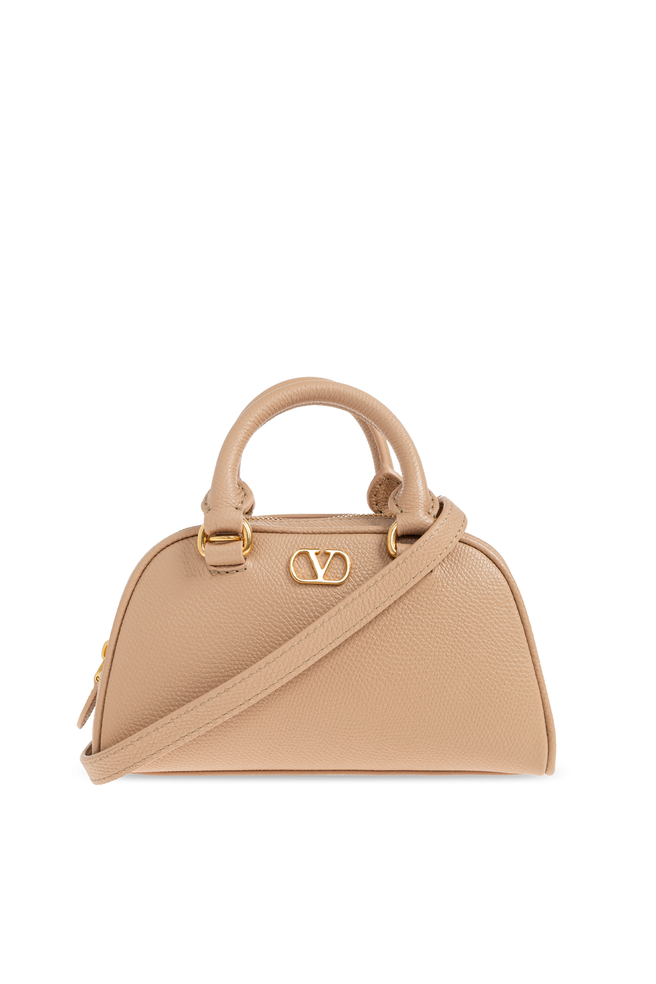 Valentino Garavani Skórzana Torba Z Logo, Kobiety, Różowy