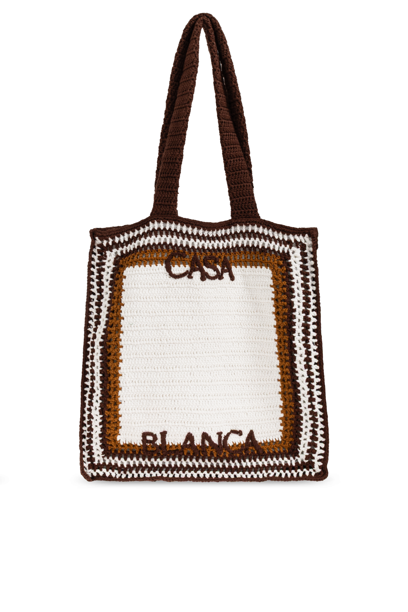 Casablanca Szydełkowa Torba Z Logo, Unisex, Kremowy