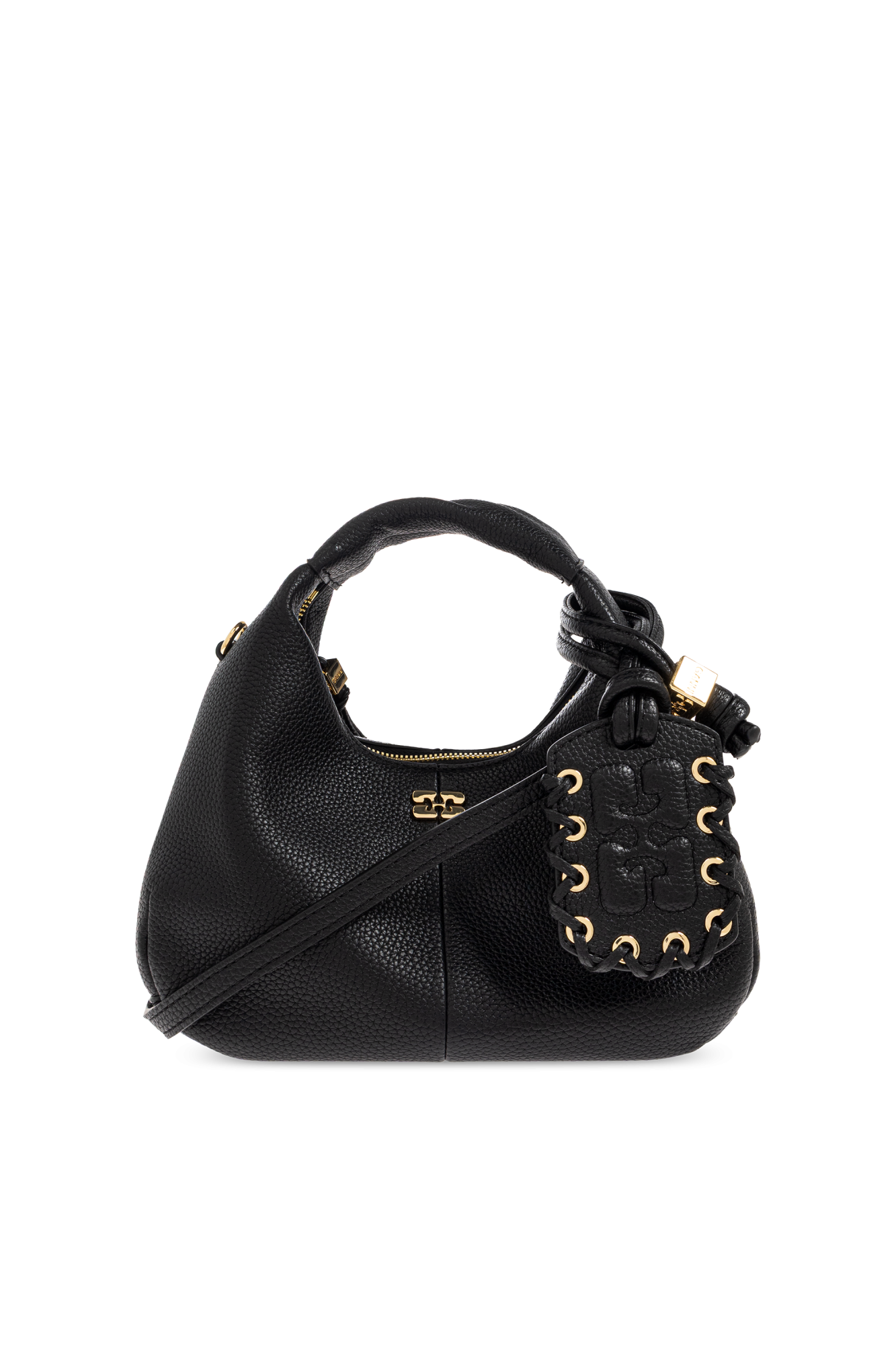 Ganni Torba Do Ręki `Hobo Mini`, Kobiety, Czarny