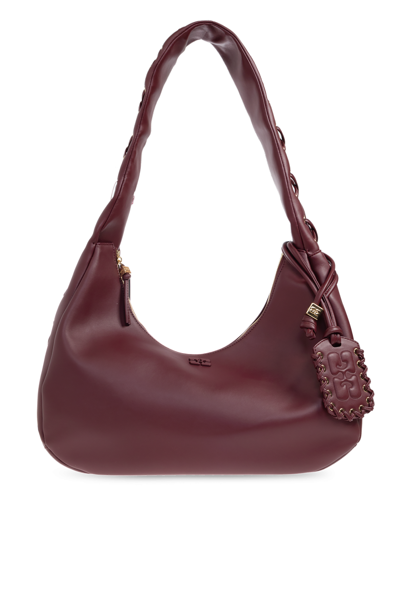 Ganni Torba Na Ramię Typu `hobo` Rozmiar `medium`, Kobiety, Bordo