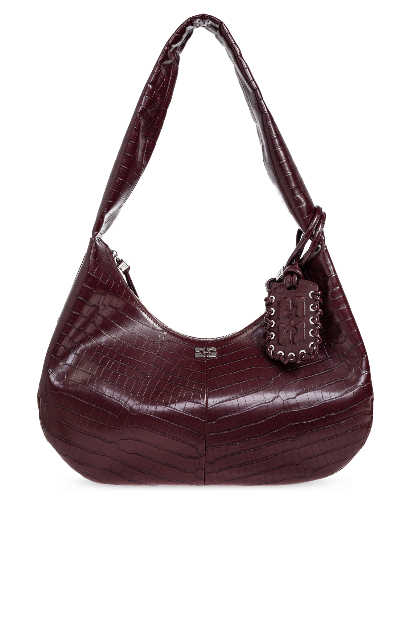 Ganni Torba Na Ramię Z Eco Skóry, Kobiety, Bordo