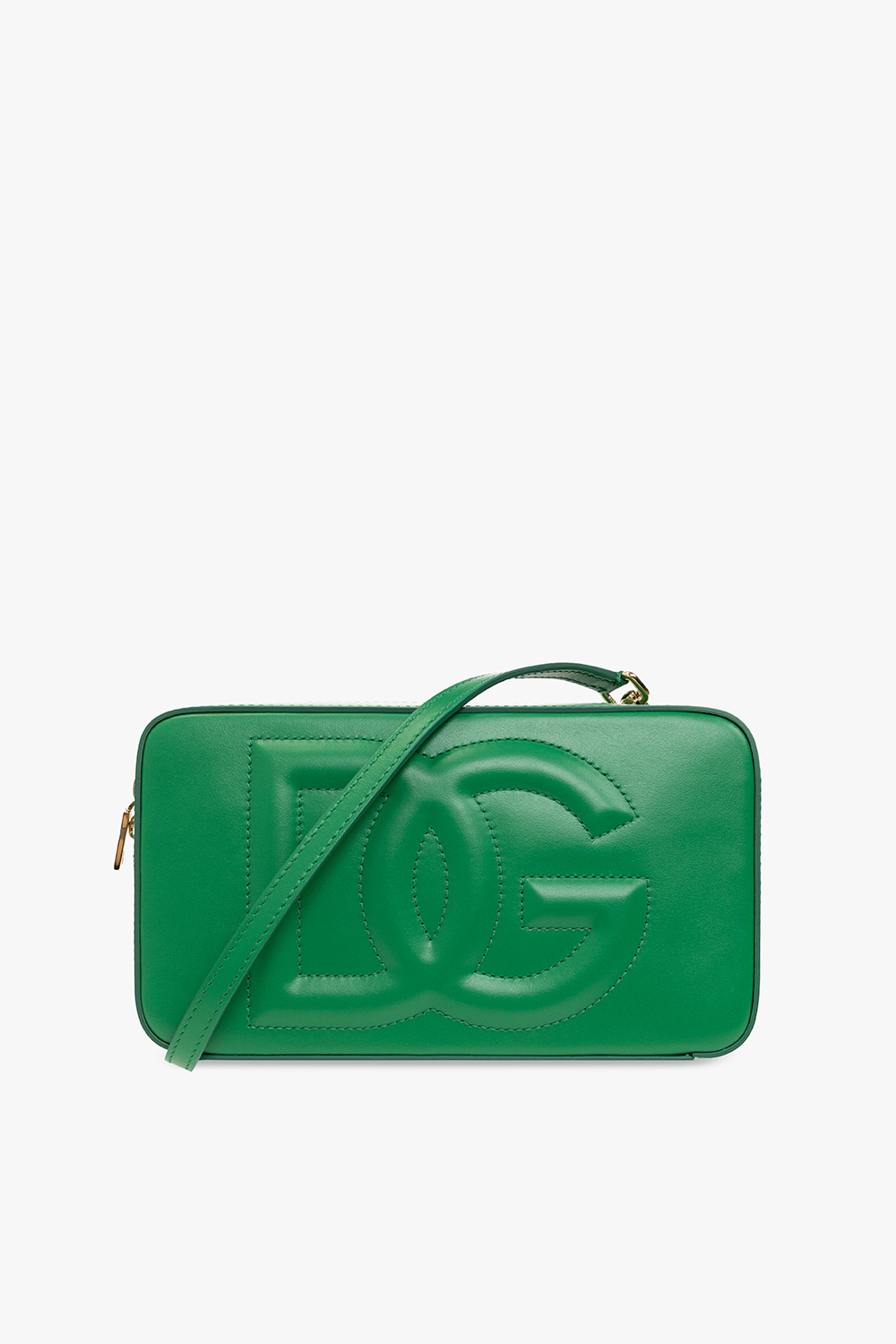 Dolce & Gabbana Skórzana Torba Na Ramię Z Logo, Kobiety, Zielony