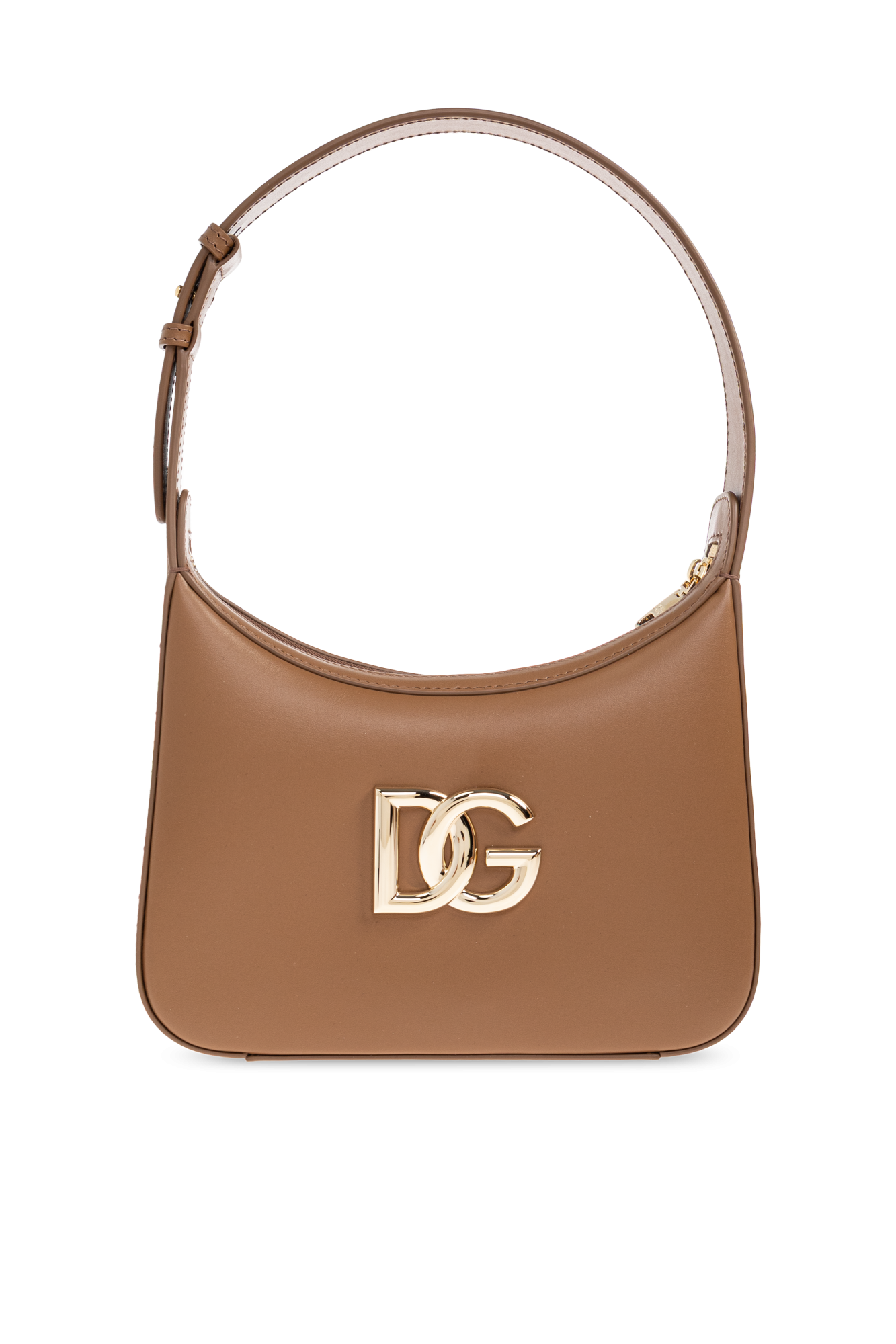 Dolce & Gabbana Skórzana Torba Na Ramię `3.5`, Kobiety, Brązowy