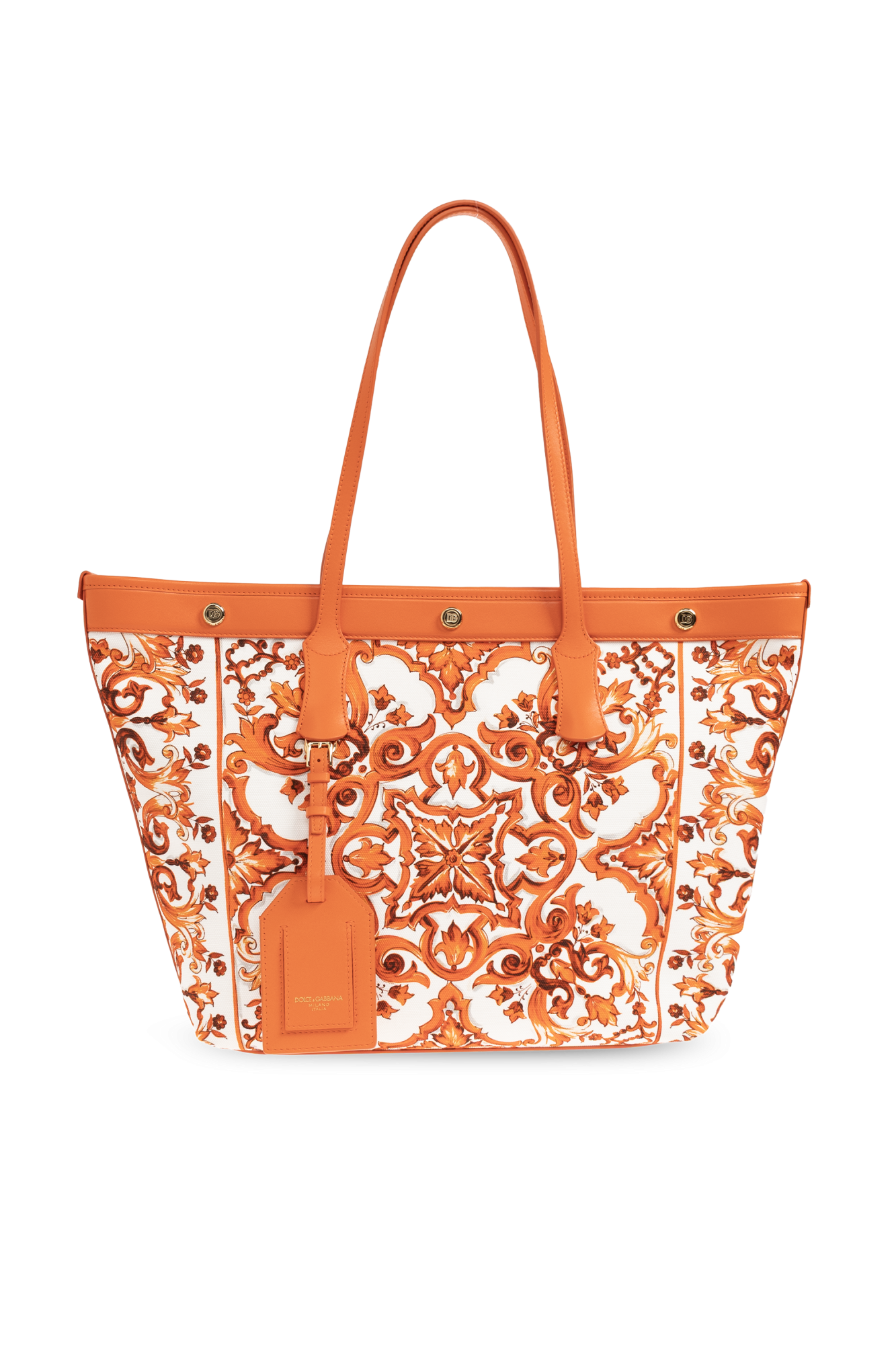 Dolce & Gabbana Torba `Atene` Z Nadrukiem `Majolica`, Kobiety, Pomarańczowy