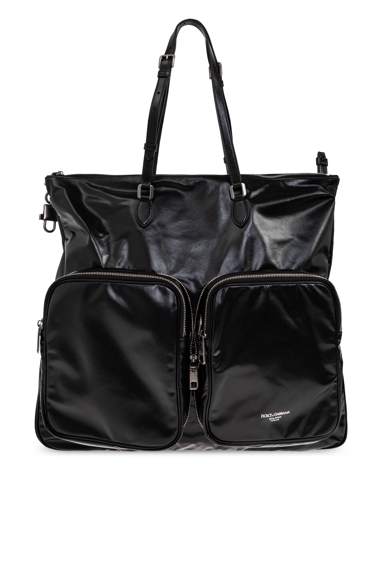Dolce & Gabbana Skórzana Torba Typu `shopper`, Mężczyźni, Czarny