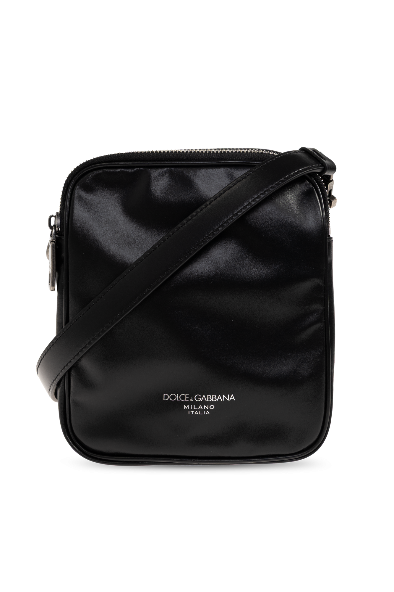 Dolce & Gabbana Skórzana Torba Na Ramię, Mężczyźni, Czarny