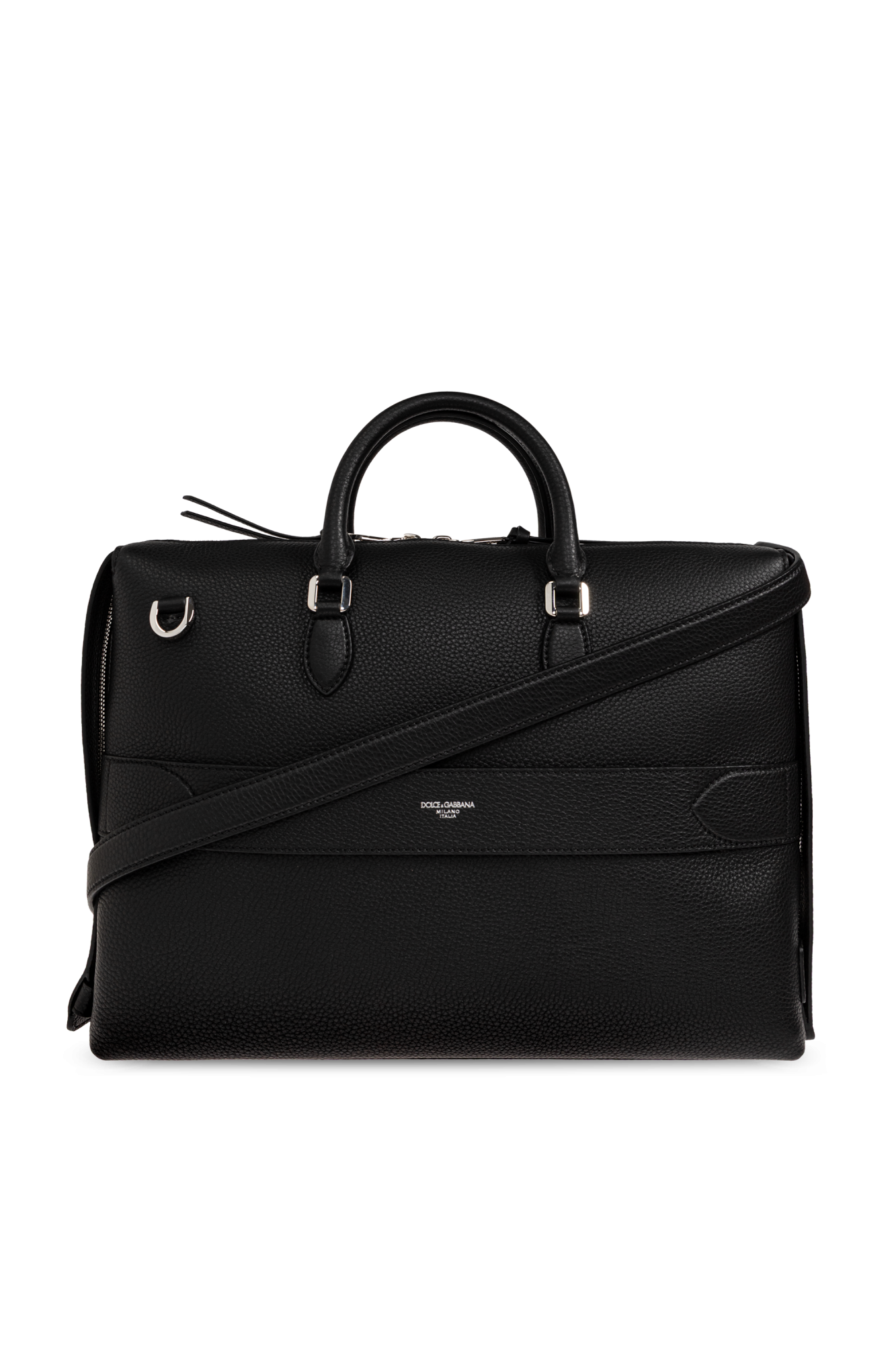 Dolce & Gabbana Skórzana Torba Na Dokumenty, Mężczyźni, Czarny