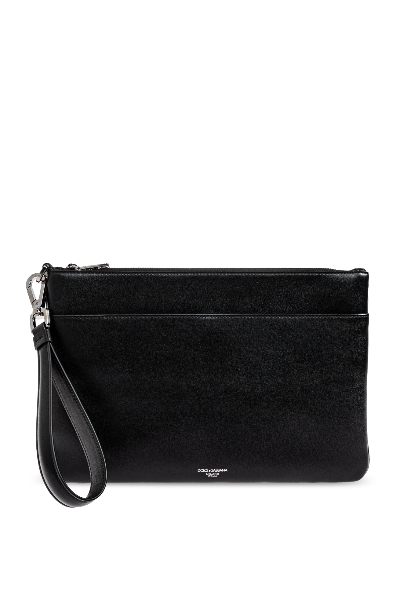 Dolce & Gabbana Skórzana Torba Do Ręki, Mężczyźni, Czarny