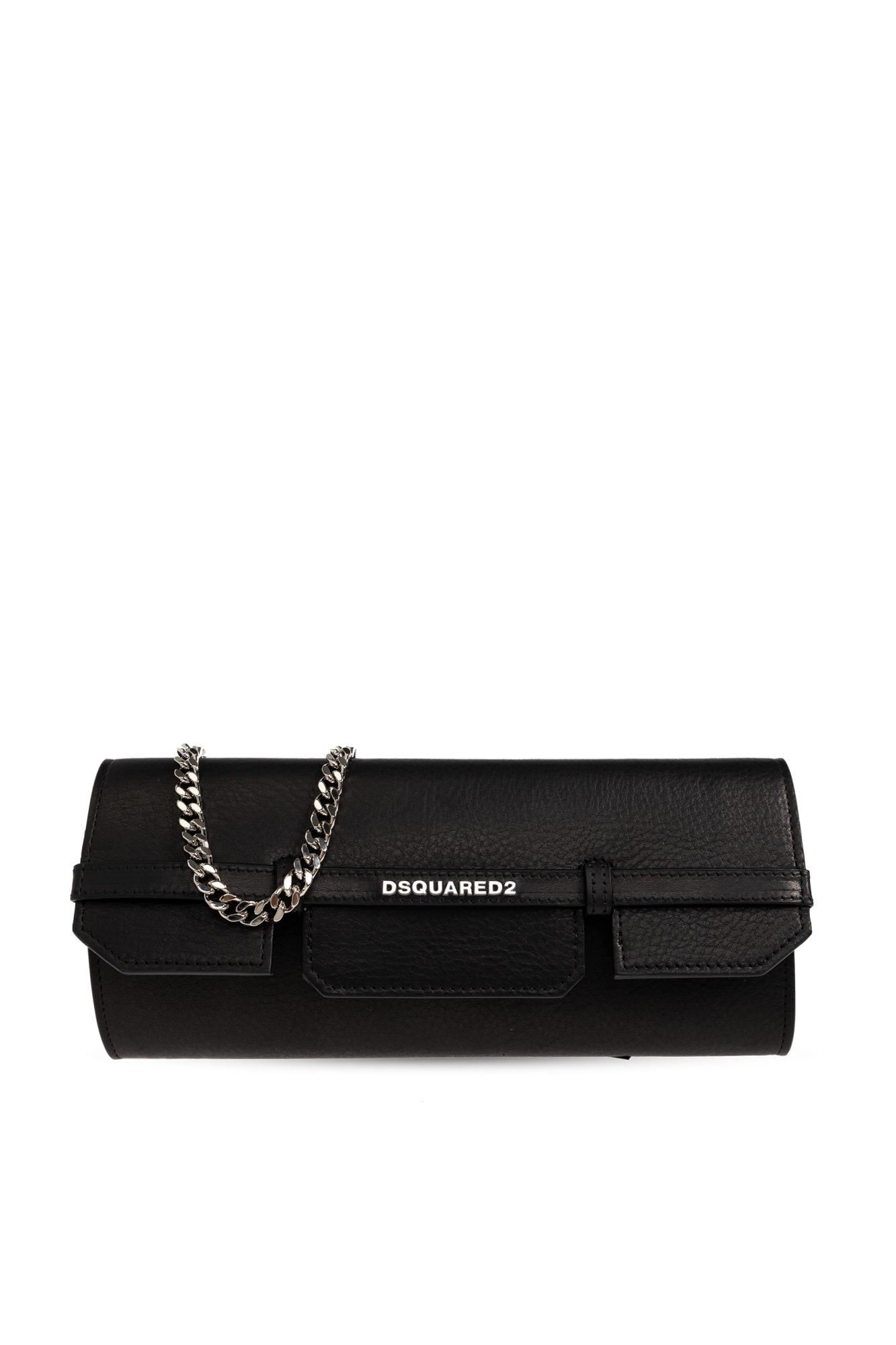 Dsquared2 Skórzana Kopertówka `Twin`, Kobiety, Czarny