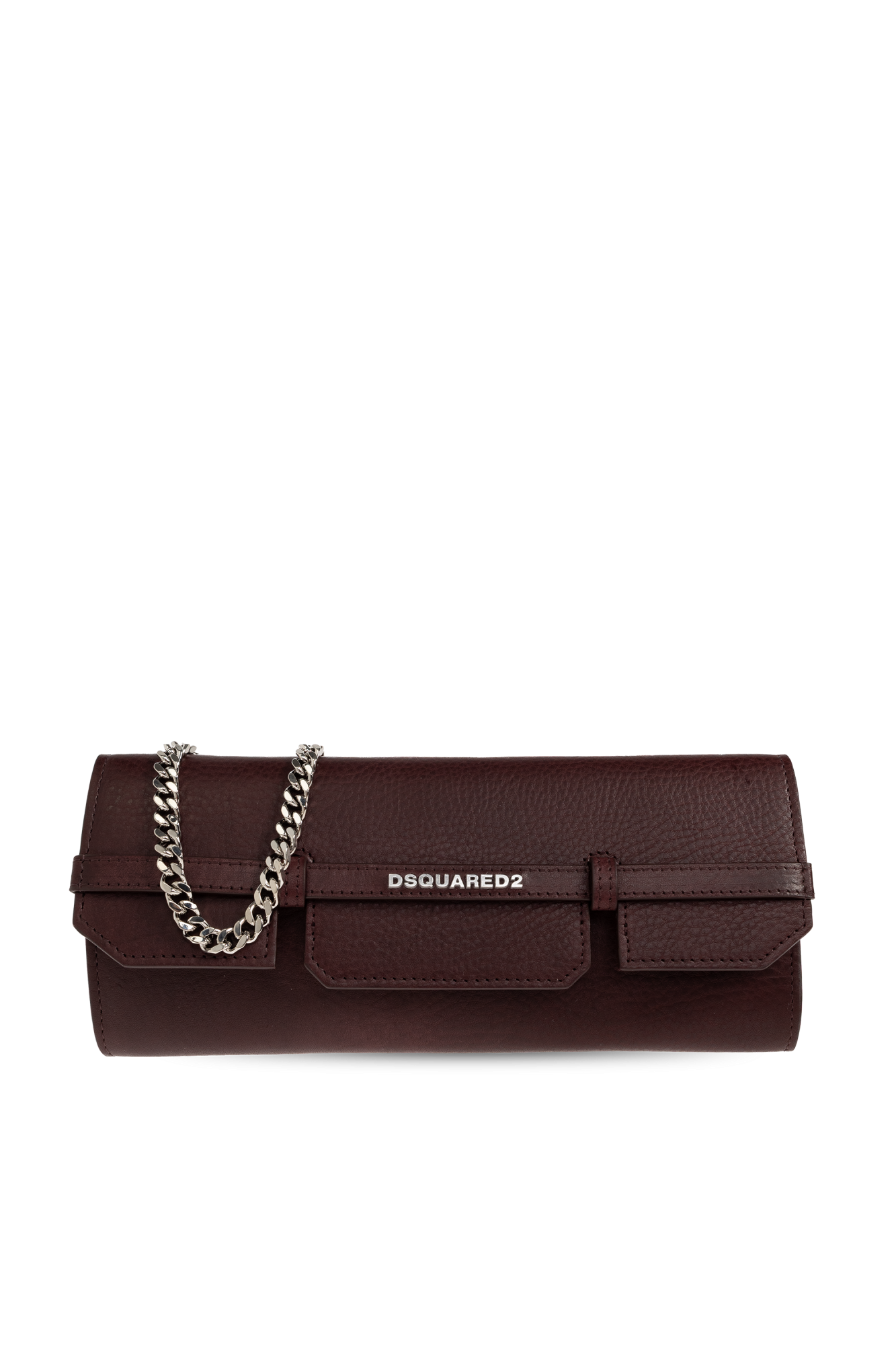 Dsquared2 Skórzana Kopertówka `Twin`, Kobiety, Bordo