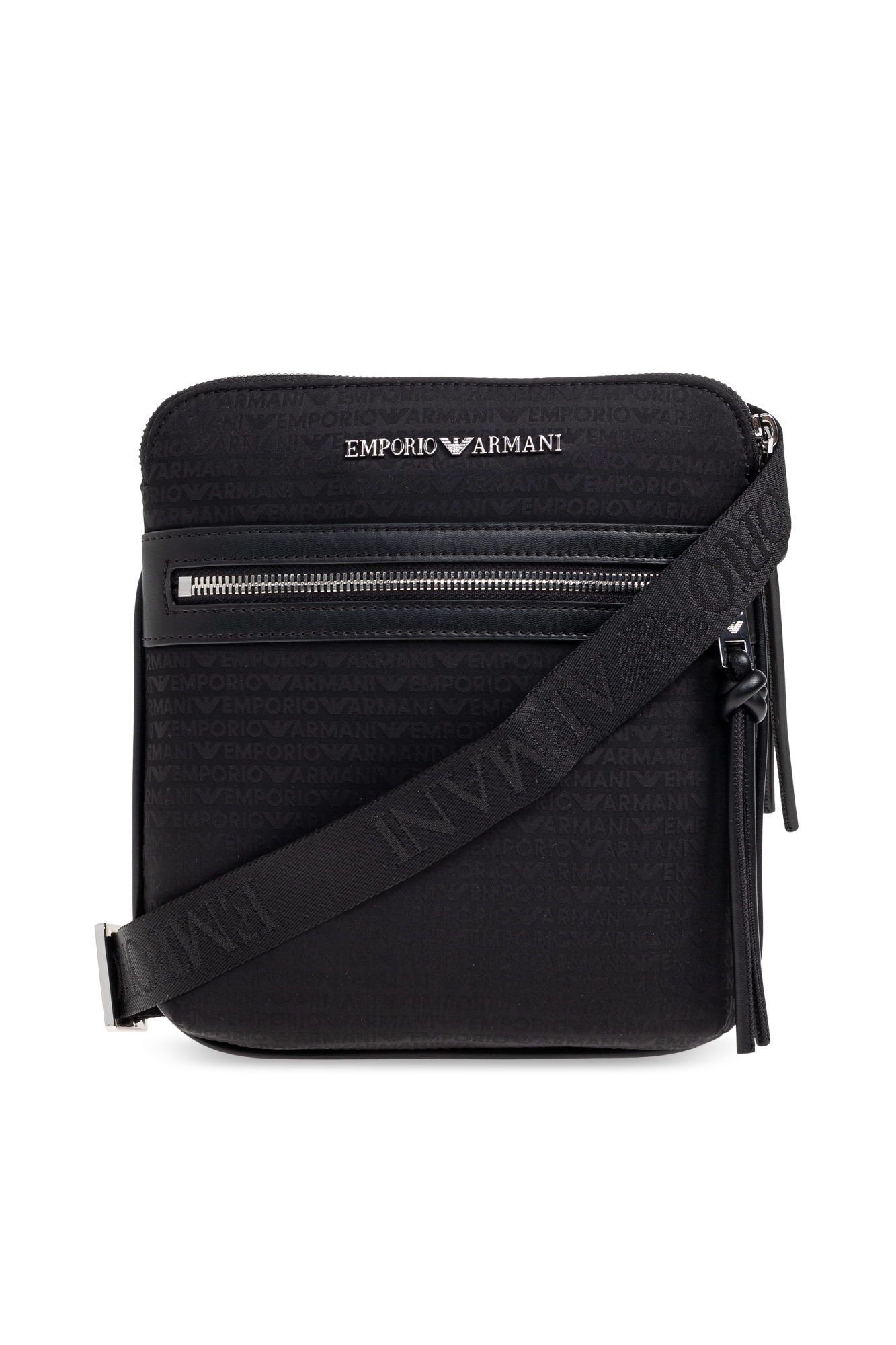 Emporio Armani Torba Na Ramię Z Aplikacją W Kształcie Logo, Mężczyźni, Czarny