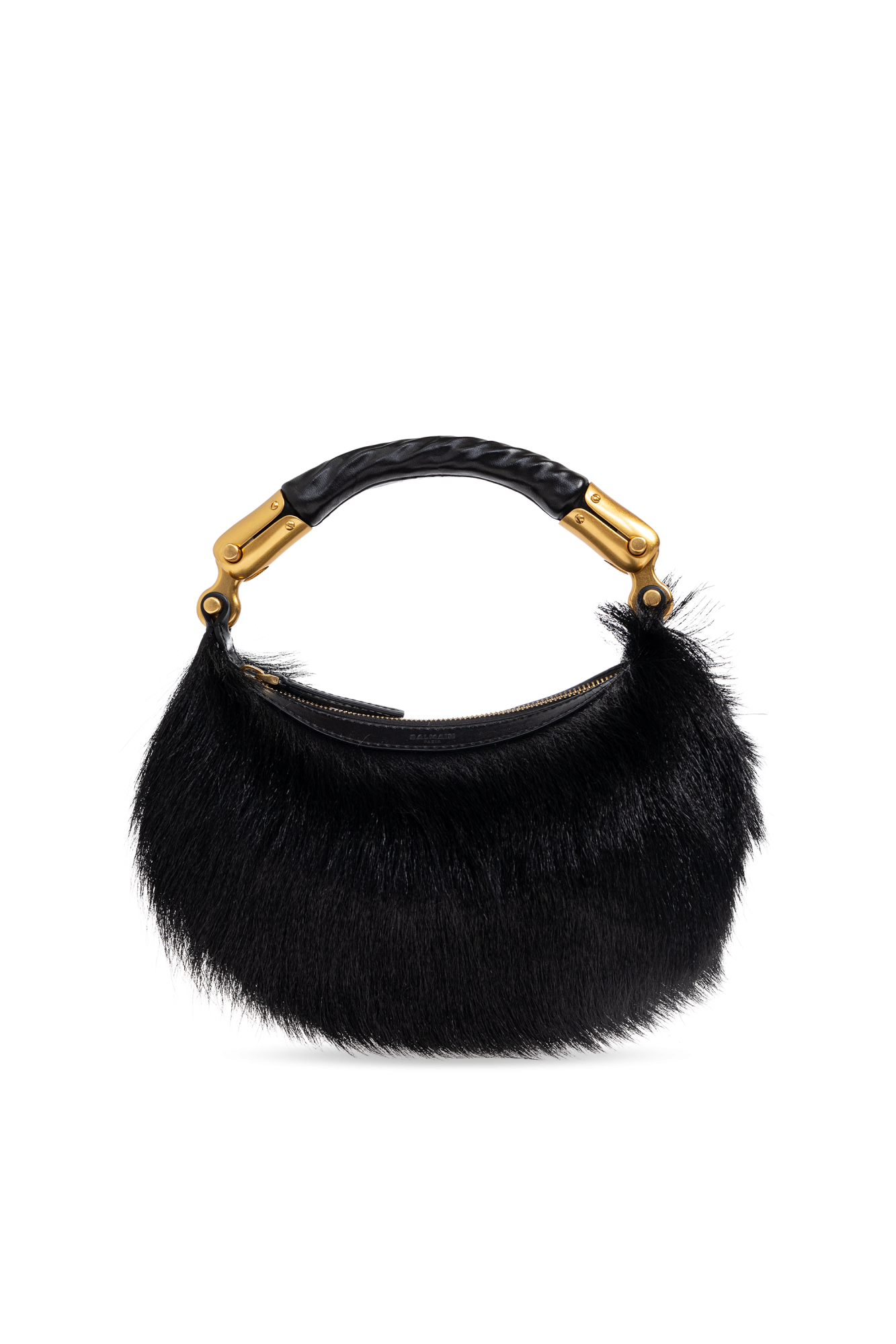 Balmain Futrzana Torba Do Ręki, Kobiety, Czarny