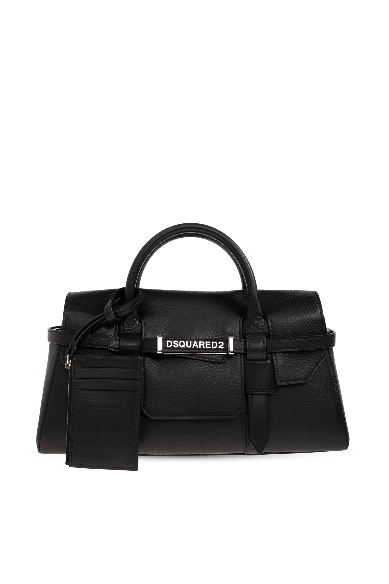 Dsquared2 Zamszowa Torba Do Ręki, Kobiety, Czarny