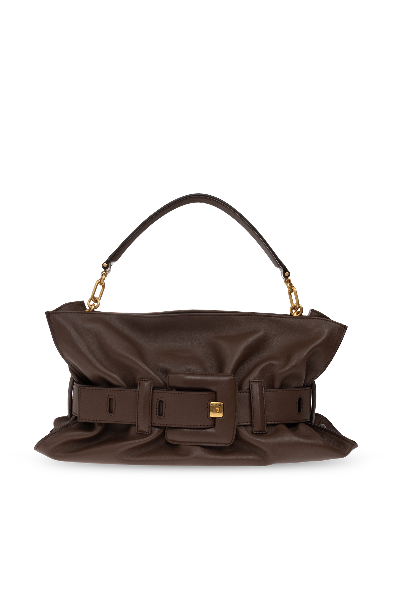 Balmain Skórzana Torba ‘Anthem Medium’, Kobiety, Brązowy