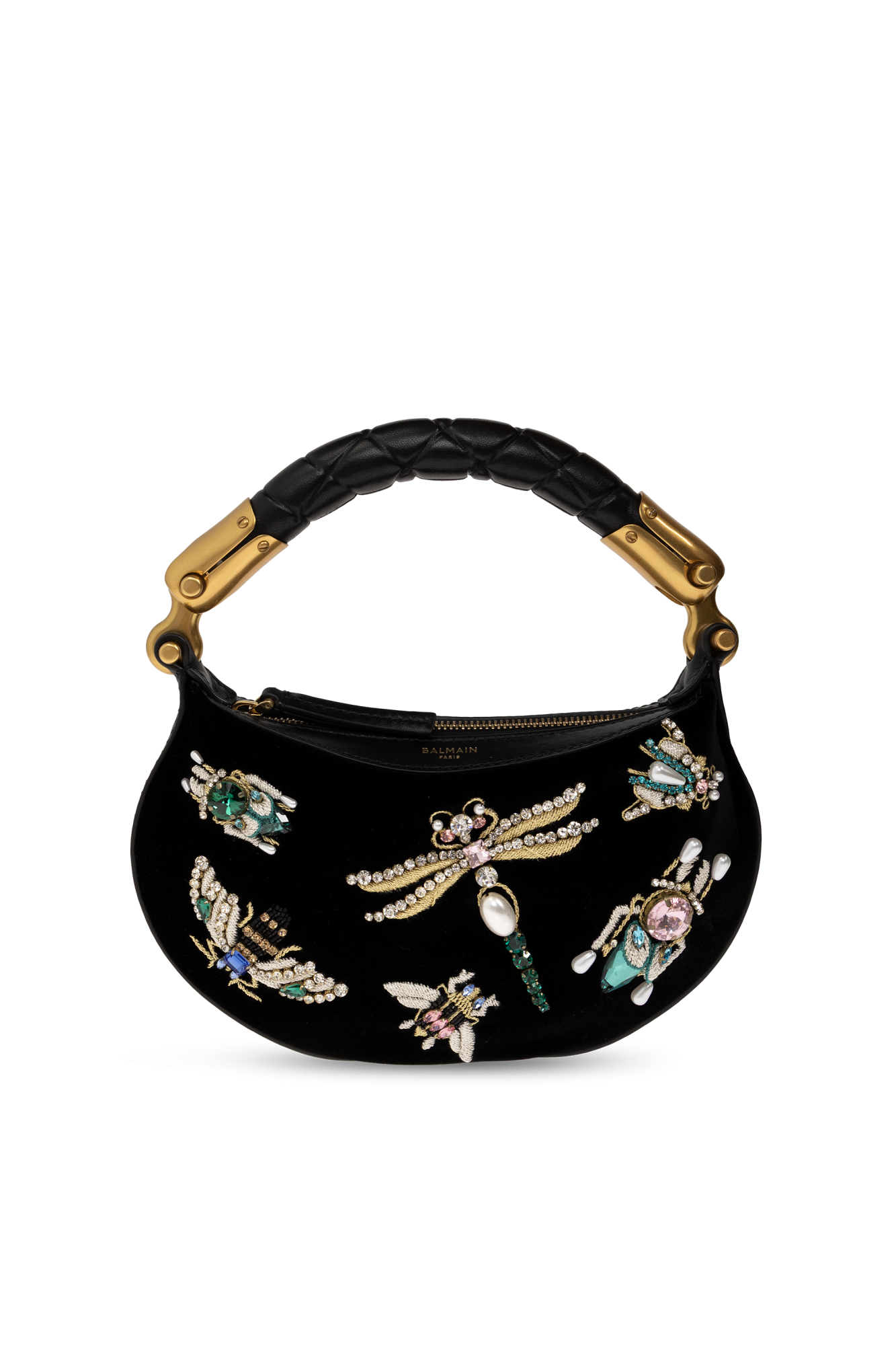 Balmain Aksamitna Torba `Ebene  Mini`, Kobiety, Czarny