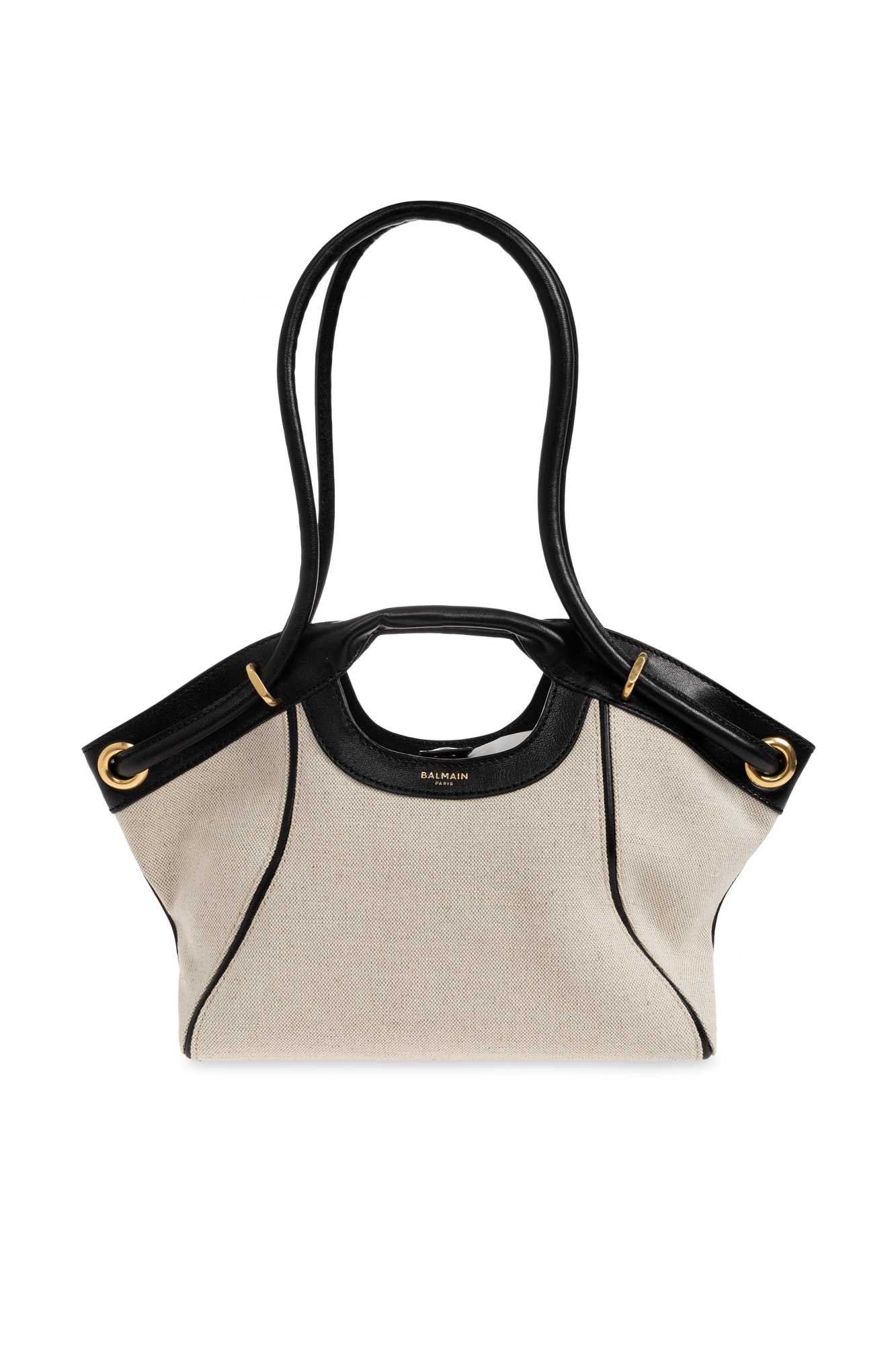 Balmain Torba Z Nadrukowanym Logo, Kobiety, Kremowy