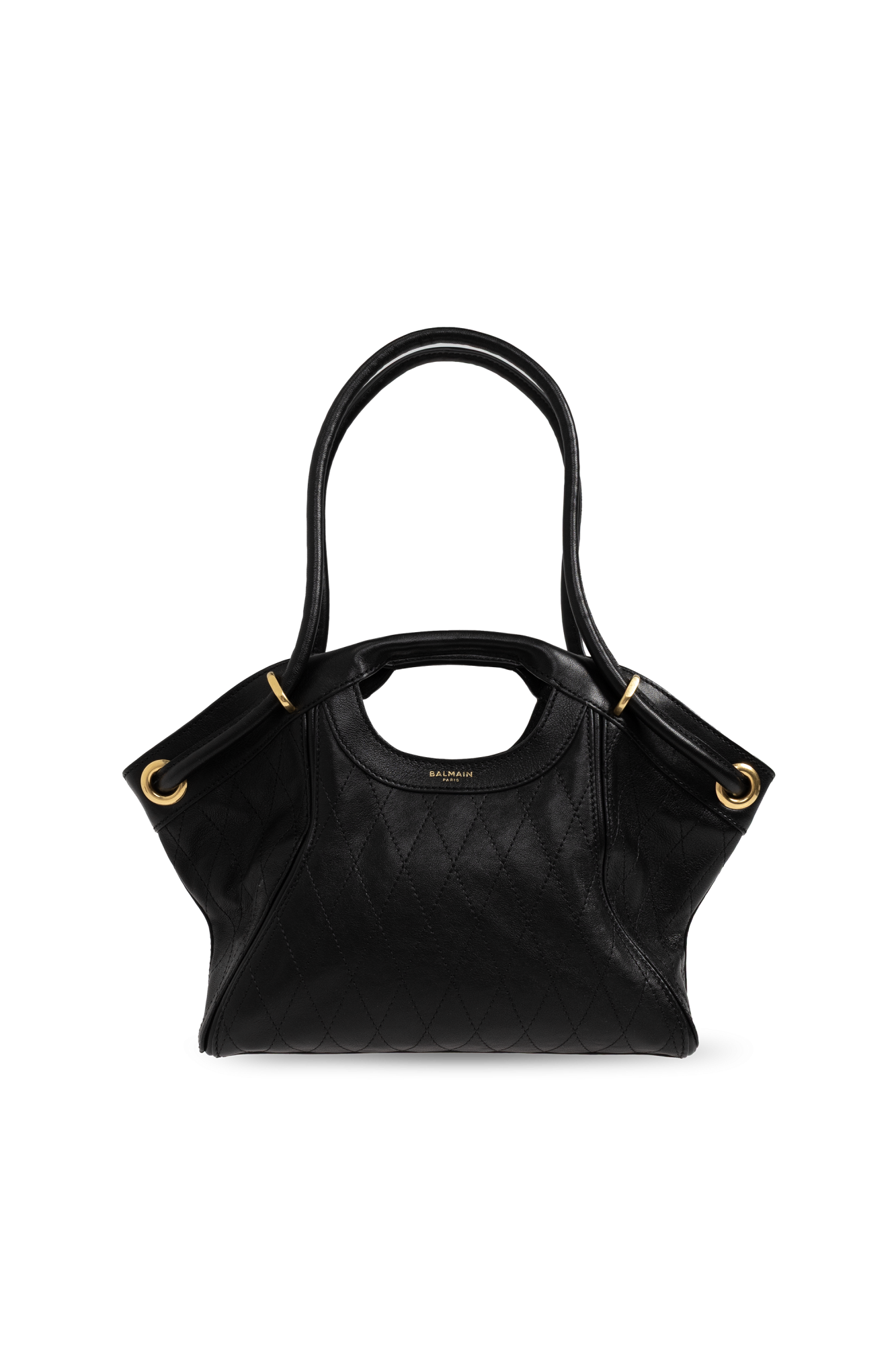 Balmain Skórzana Torba, Kobiety, Czarny