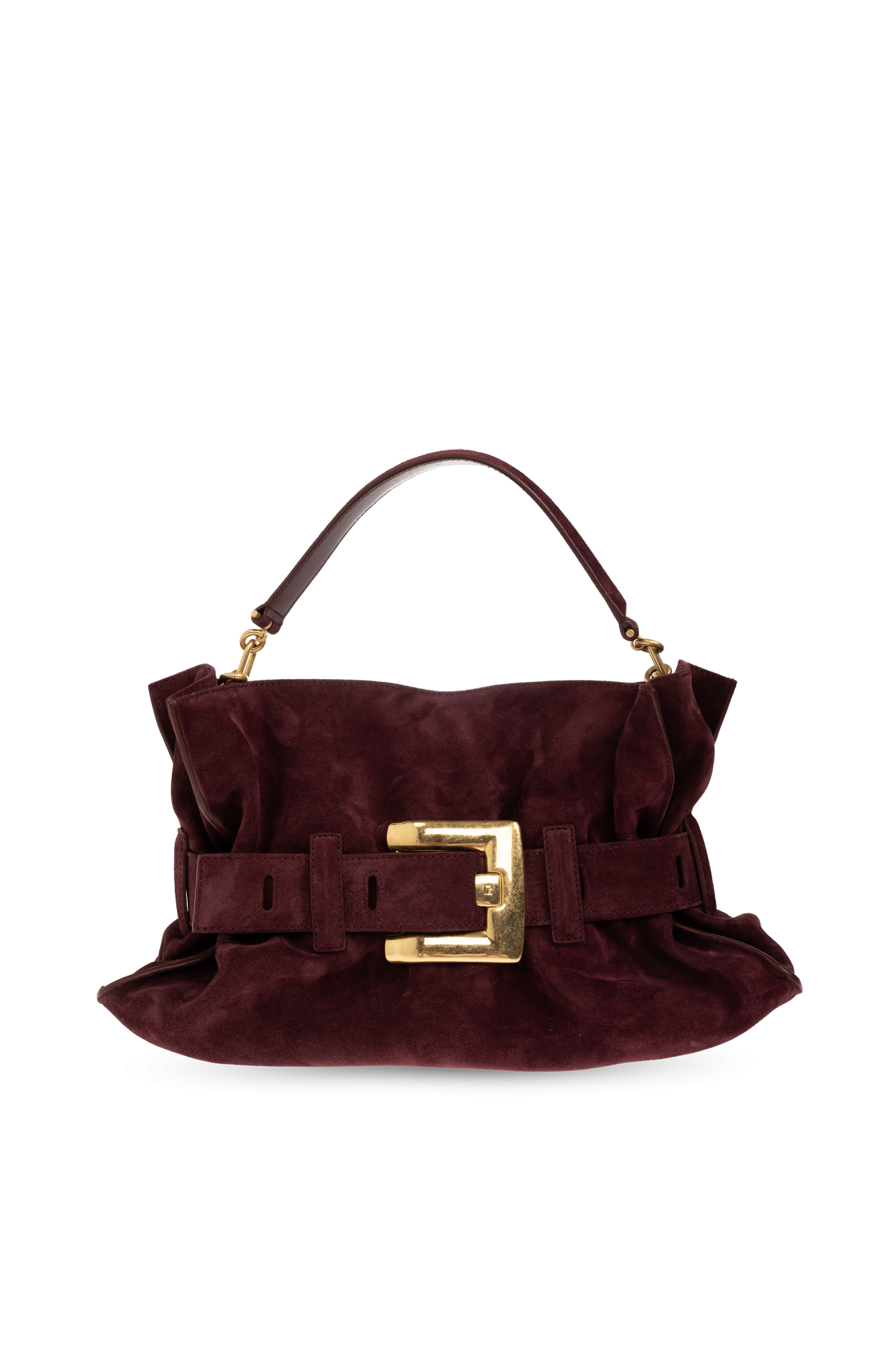 Balmain Zamszowa Torba `Anthem Medium`, Kobiety, Bordo